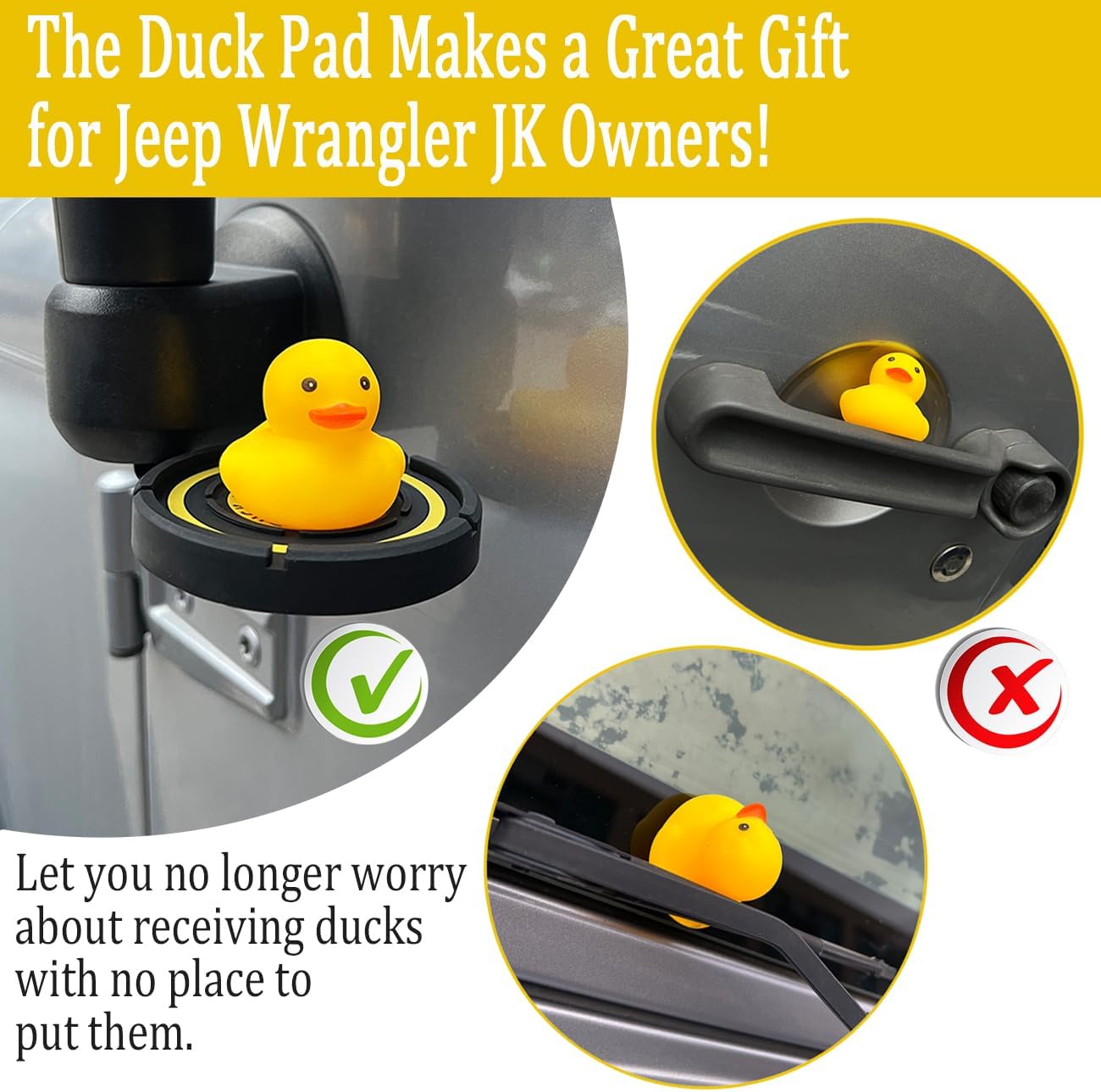 Duck Landing Pad,Duck Holder for Jeep Wrangler JK 2007-2017,Place Duck Here Holder for Jeep Wrangler, Black