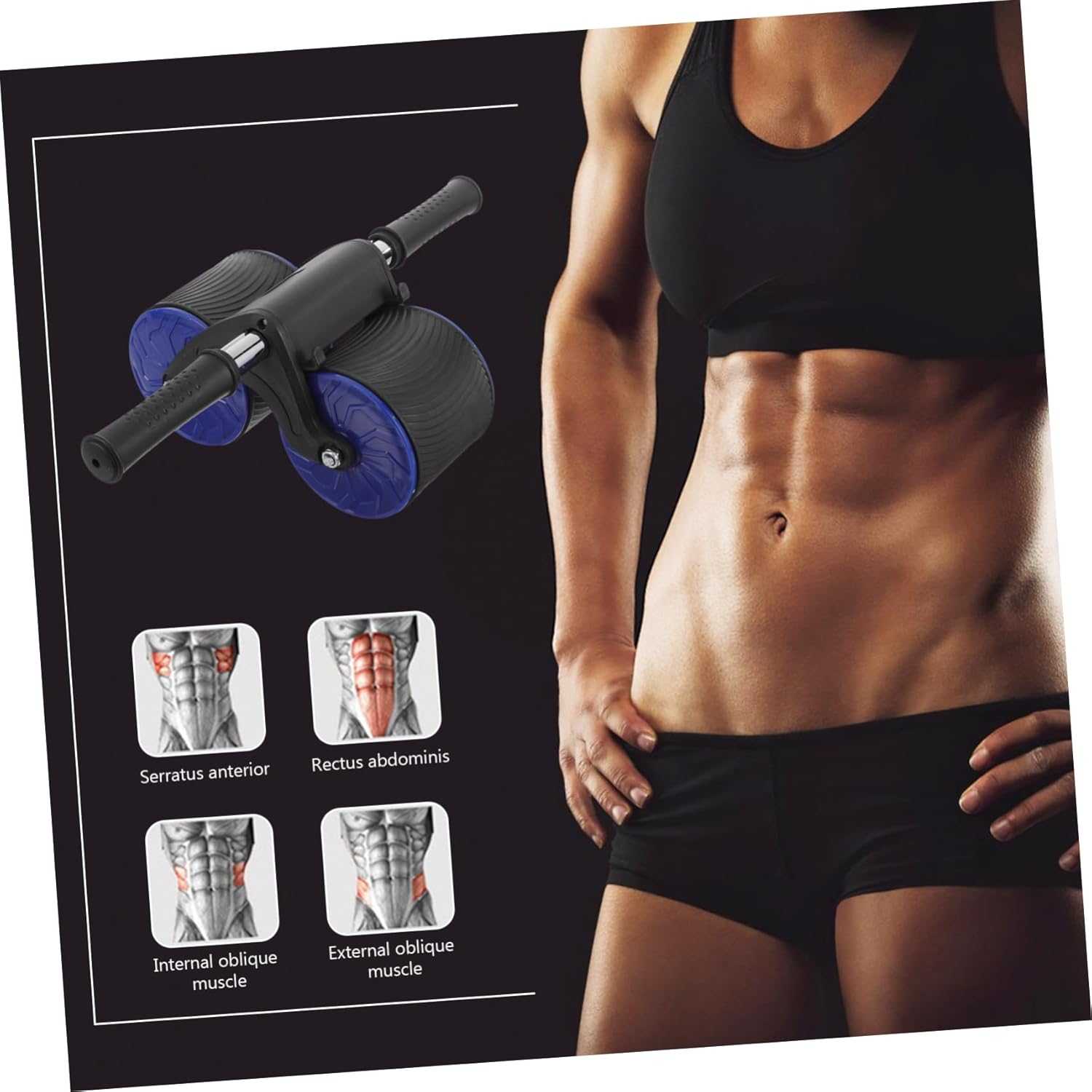 1set Professional Abdominal Wheel Roller with -skid Design for Home Fitness Enhanced Core Workout Equipment with Rebound Feature for Deep Muscle Engagement