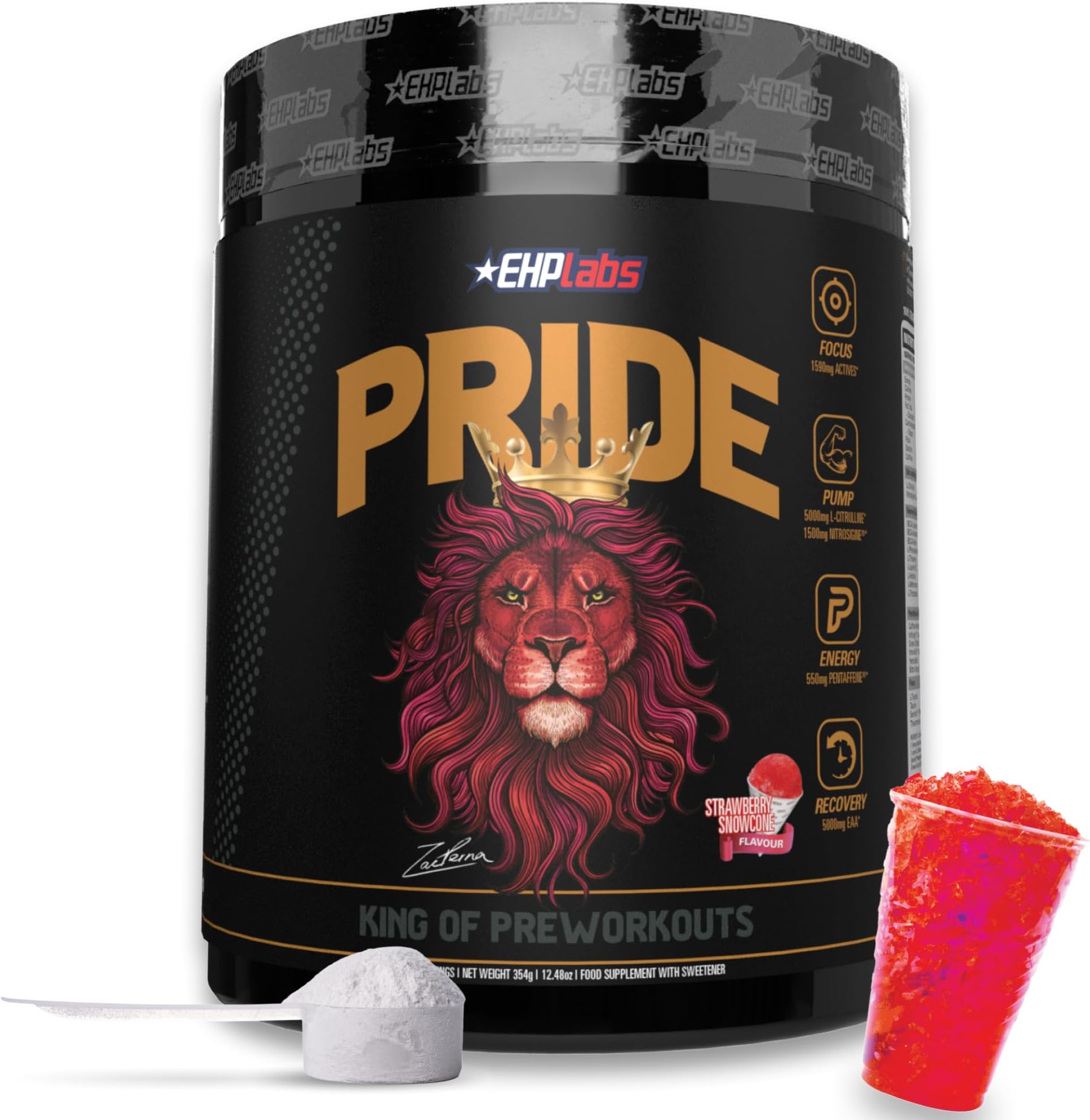 EHP LABS Pride by Pre-Workout Supplement - Energy Booster, Sharp Focus, Epic Pumps & Faster Recovery - 40 Servings (Strawberry Snowcone)