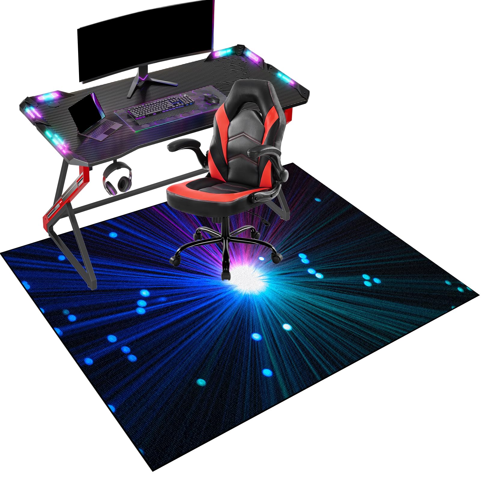 Tappetino per Sedia da Gaming per Pavimenti in Legno Duro, Tappeto per Sedia con Ruote 140 x 180 cmUfficio Protettore del Pavimento Tappeto Gaming Pavimento, Tappetino di Protezione per Pavimento