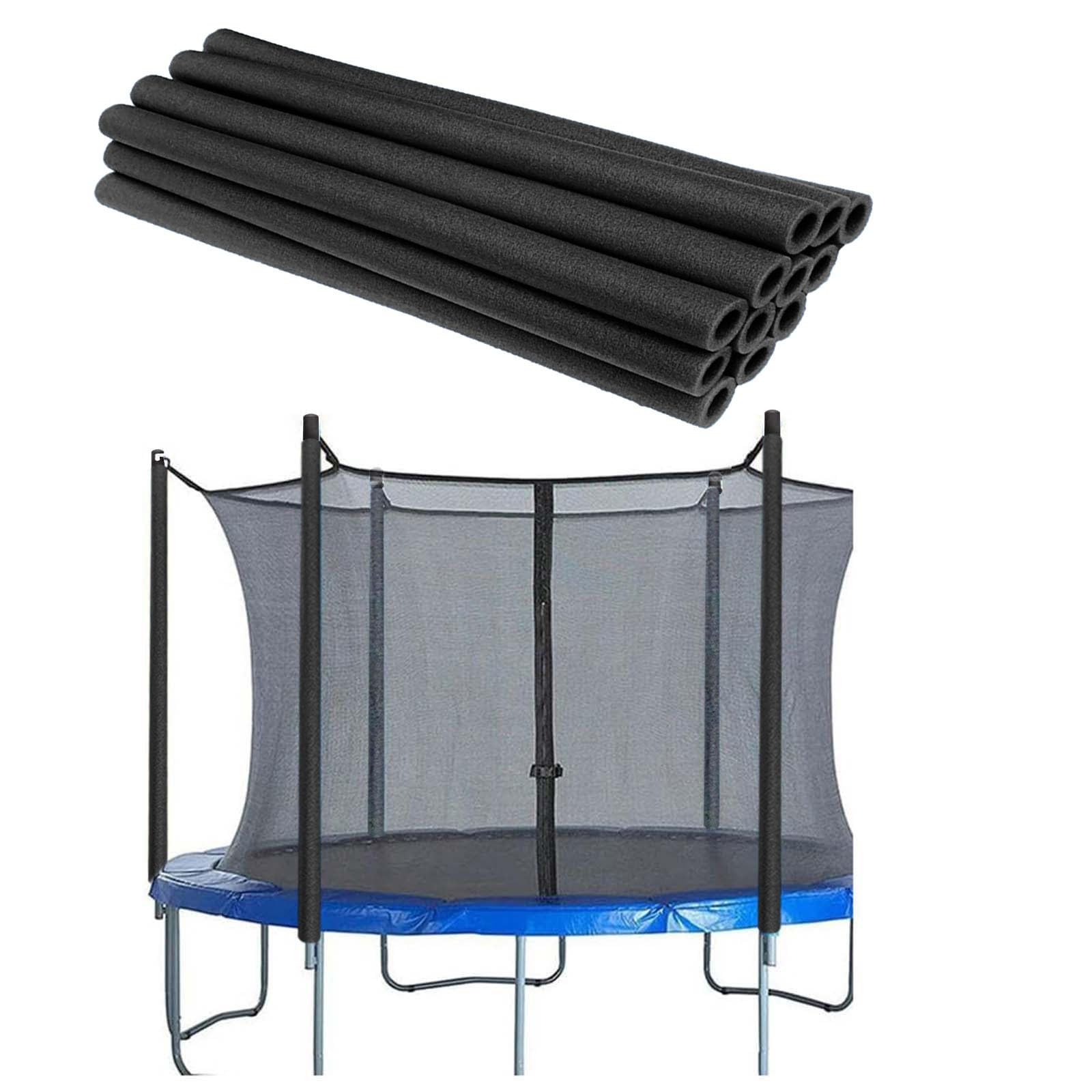 Trampoline Pole Foam Sleeves, 12pcs Pole Covers Replacement 88cm/40cm Length Waterproof Round Tube Protective Trampoline Spring Cover Padding, Foam Tubing Protective Trampoline Net (Black, 40cm)