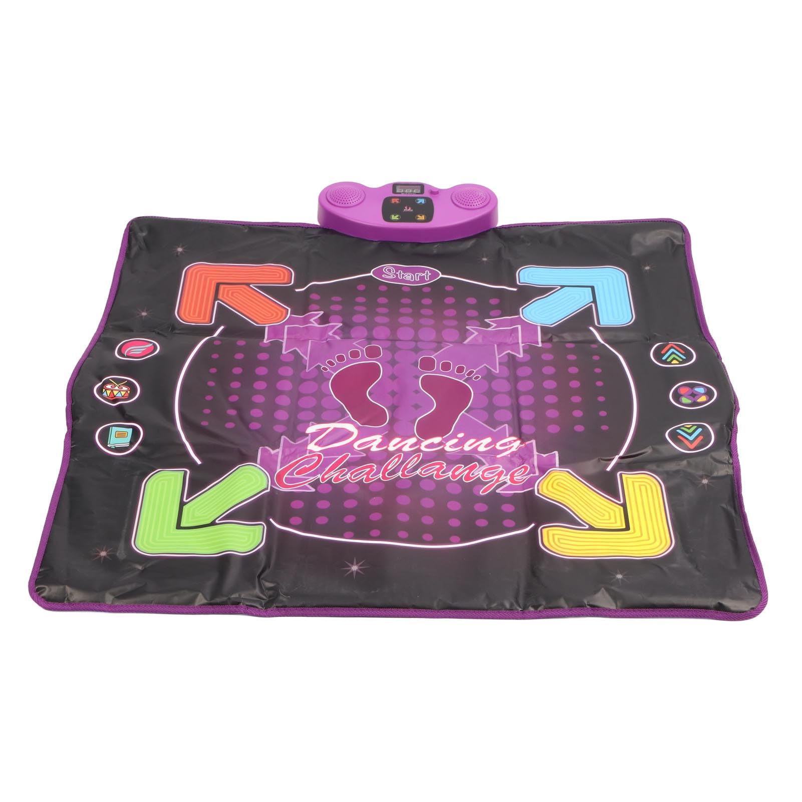 Tappetino da Ballo Elettronico Bluetooth con Microfono per Bambini dai 3 Anni in su PVC Morbido Antiscivolo 850x900 Mm