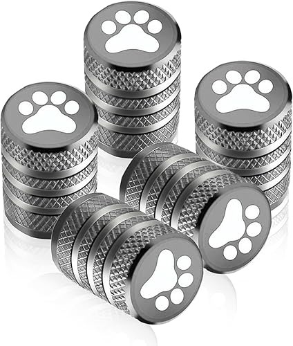 GKmow Pack-5 Tapón para vástago de válvula de neumático, tapas de neumáticos de pata de perro, aleación resistente a la corrosión a prueba de fugas