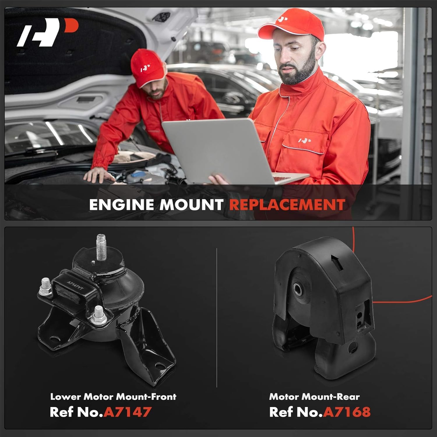 A-Premium Engine Motor Mount Kit Compatible with Hyundai Sonata 2006 2007 2008, 2-PC Set, Replace# 219303K050, 218103L500