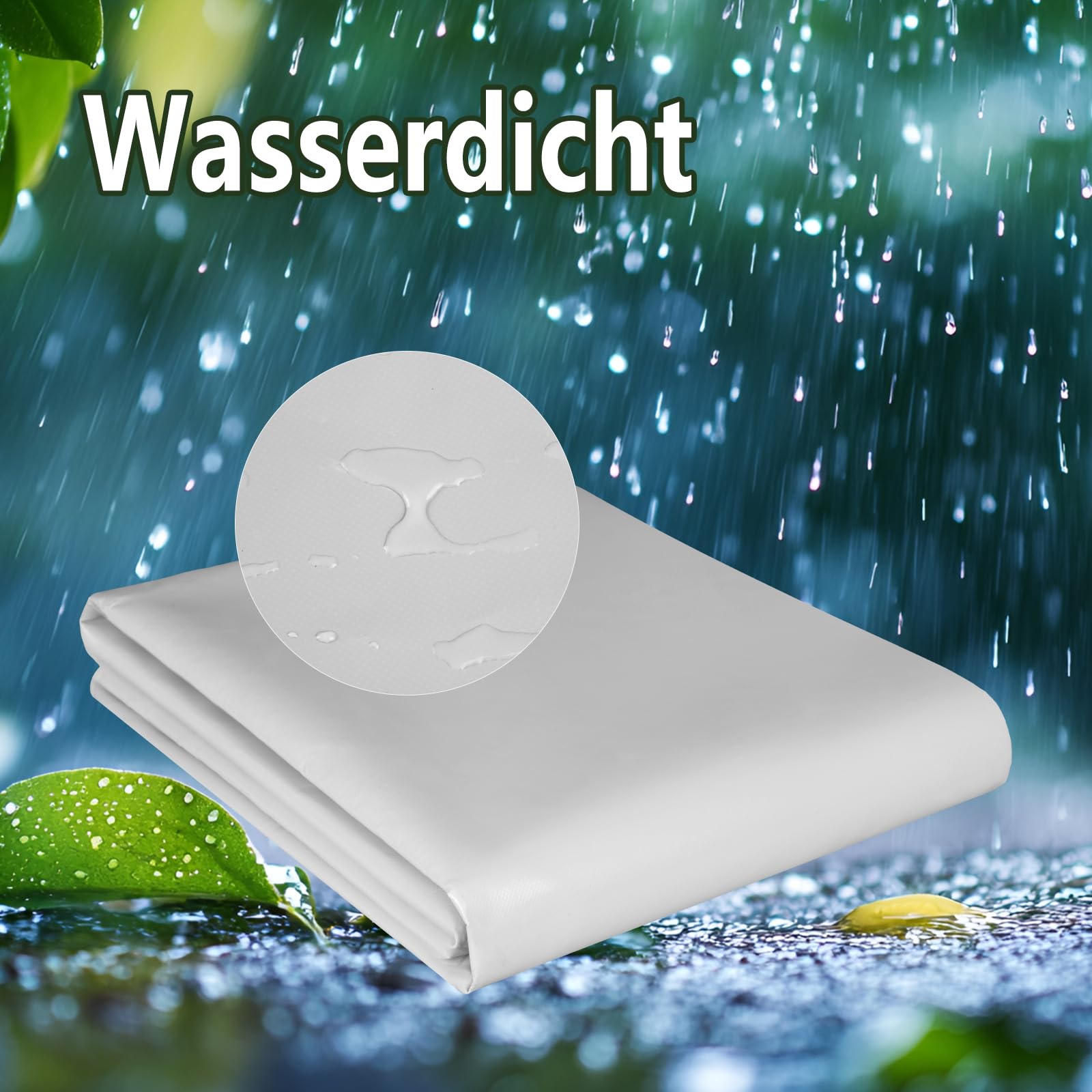 Laneetal Abdeckplane mit Ösen 3x4m, 500g/m² PVC Winterschutz Plane Gewebeplane Ripstop-Gewebe Reißfest & Wasserdicht | Universell für Pool, LKW, Holz Gartenmöbel | Abdeckung, Schutzplane,Grau