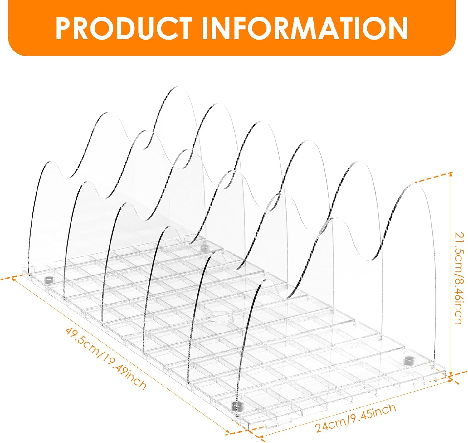 Purse Divider Organizer Robust Transparent Divider Shelf Easy to Install Storage Box Clear Sorting Keeps Things Tidy and Organized Shelf Divider Ideal for File Organization US(6)
