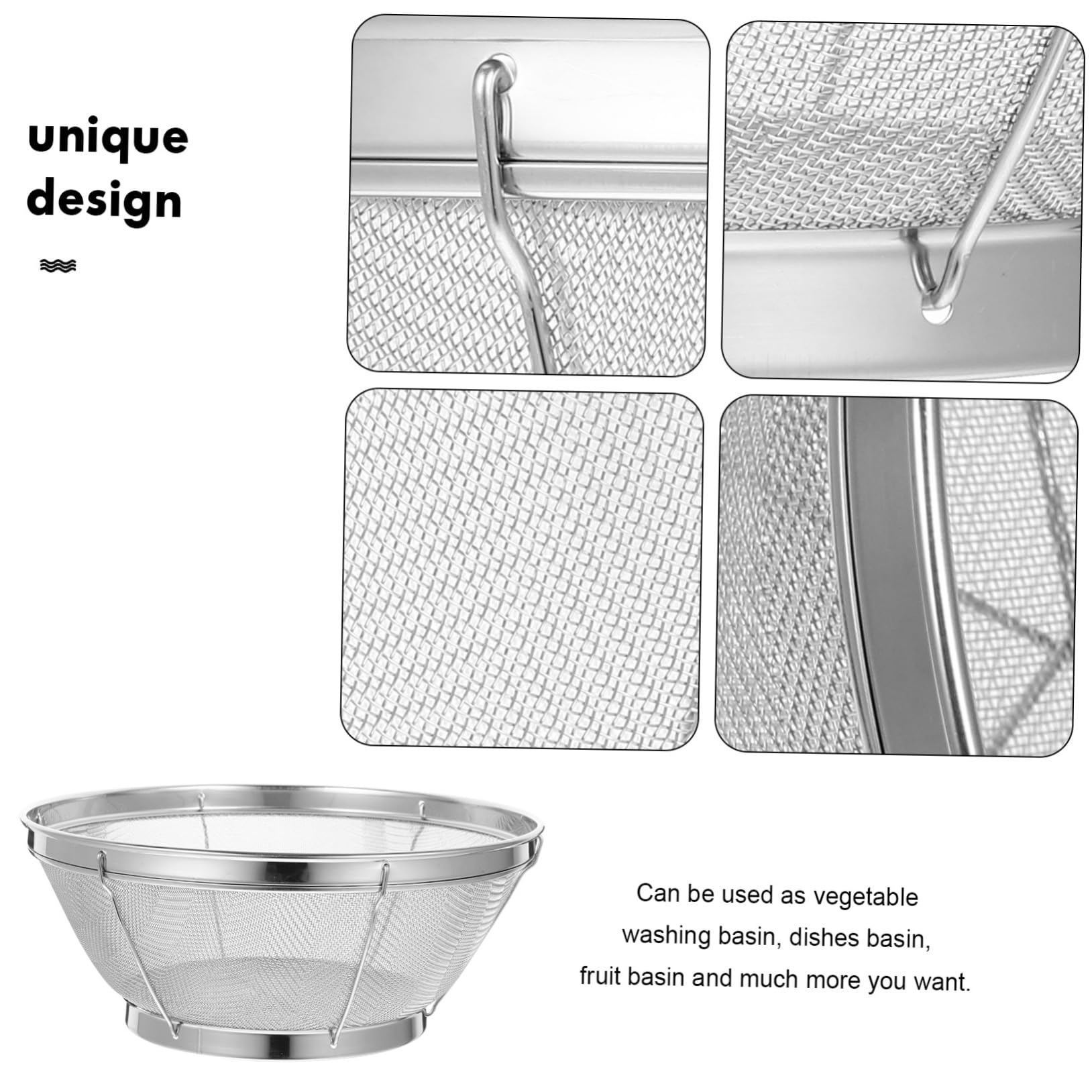 MAGICLULU 2 Coladores de Cocina de Malla Fina Cesta para Lavar Arroz Cesta para Escurrir Frutas Y Verduras.
