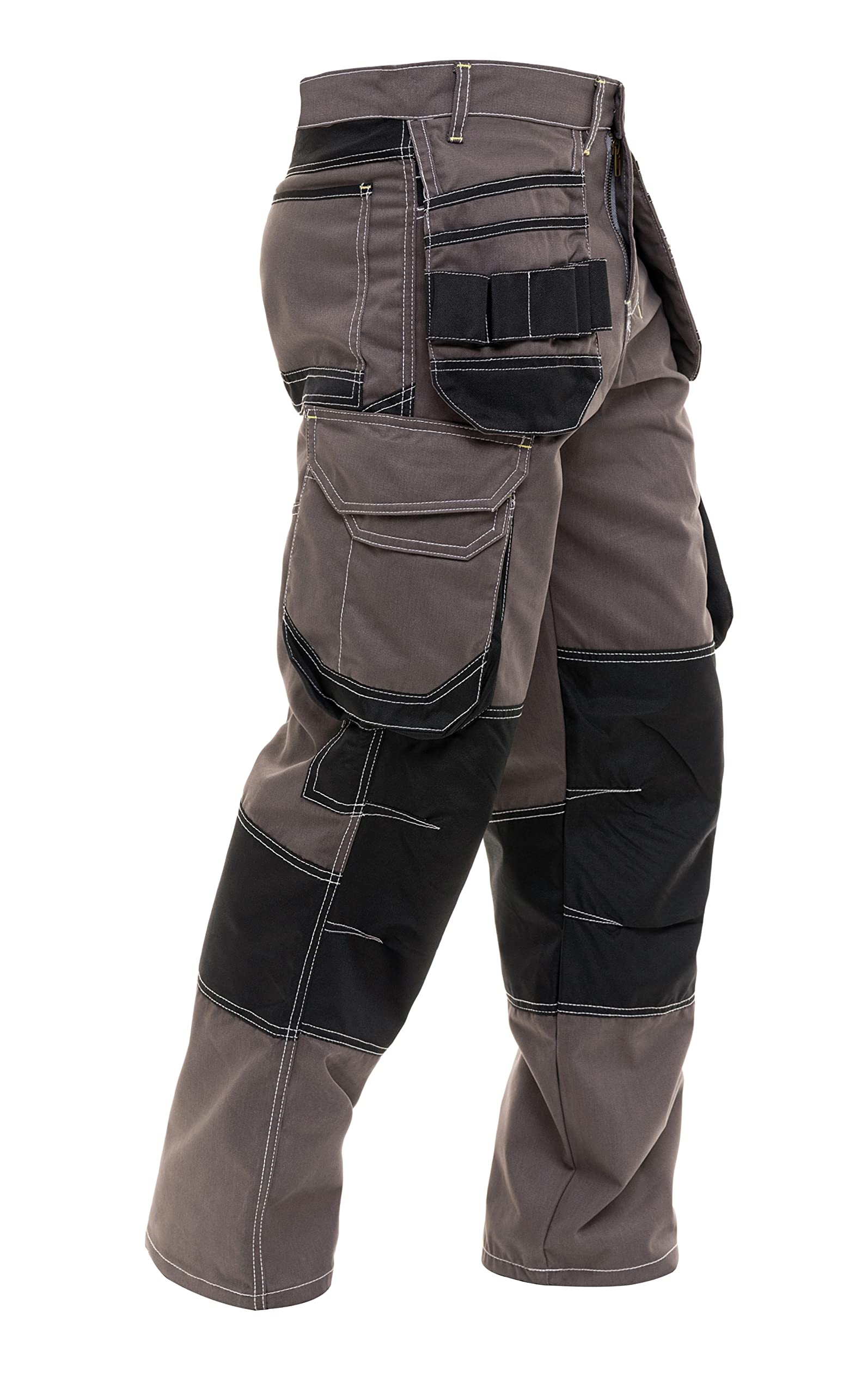 FASHIO FF Pantalones de trabajo para hombre, con bolsillos, tácticos, resistentes, cordura, refuerzo de rodilla, pantalones de seguridad