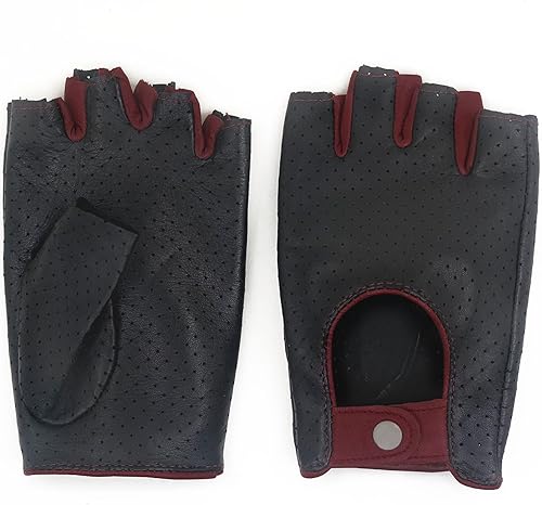 Miniatura 6 de ZLUXURQ Guantes de conducción de piel sin dedos suave y transpirable para mujer, piel de cordero prémium