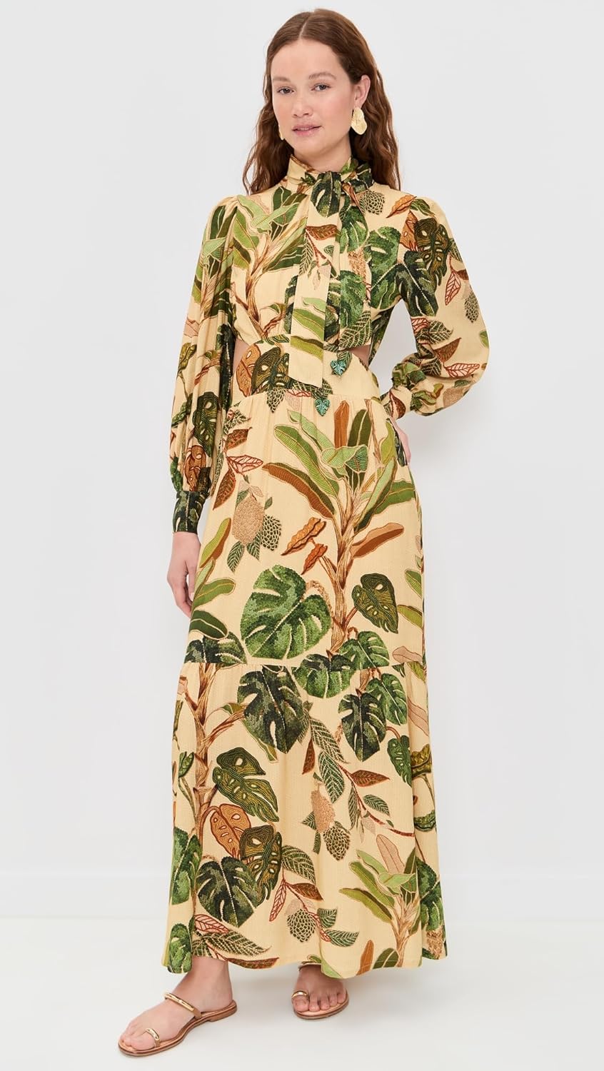 Women's Cropped Forest Print Dress - Image 5