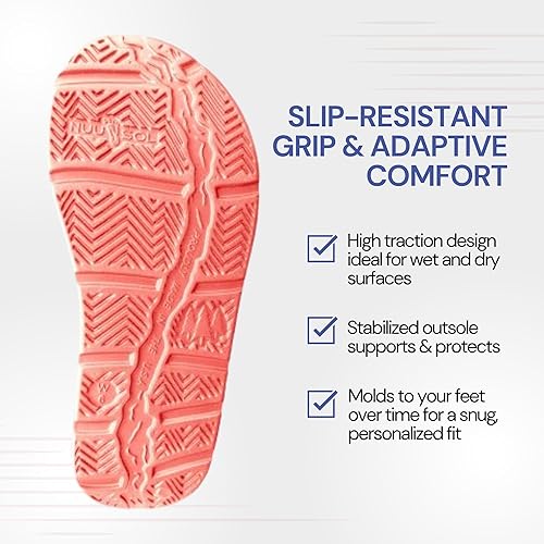 Vista 30 de NUUSOL Sandalias unisex en cascada; calzado antideslizante para senderismo/fascitis plantar; cojín suave, ligero y cómodo; soporte de arco y Negro