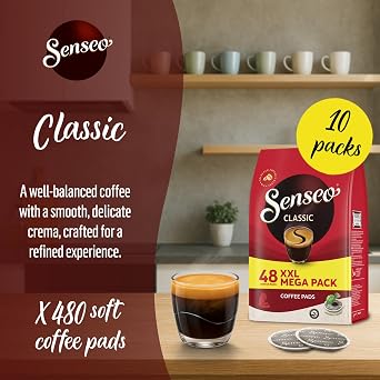 10 x Packs of Senseo Regular Coffee Capsules (48 Capsules)
