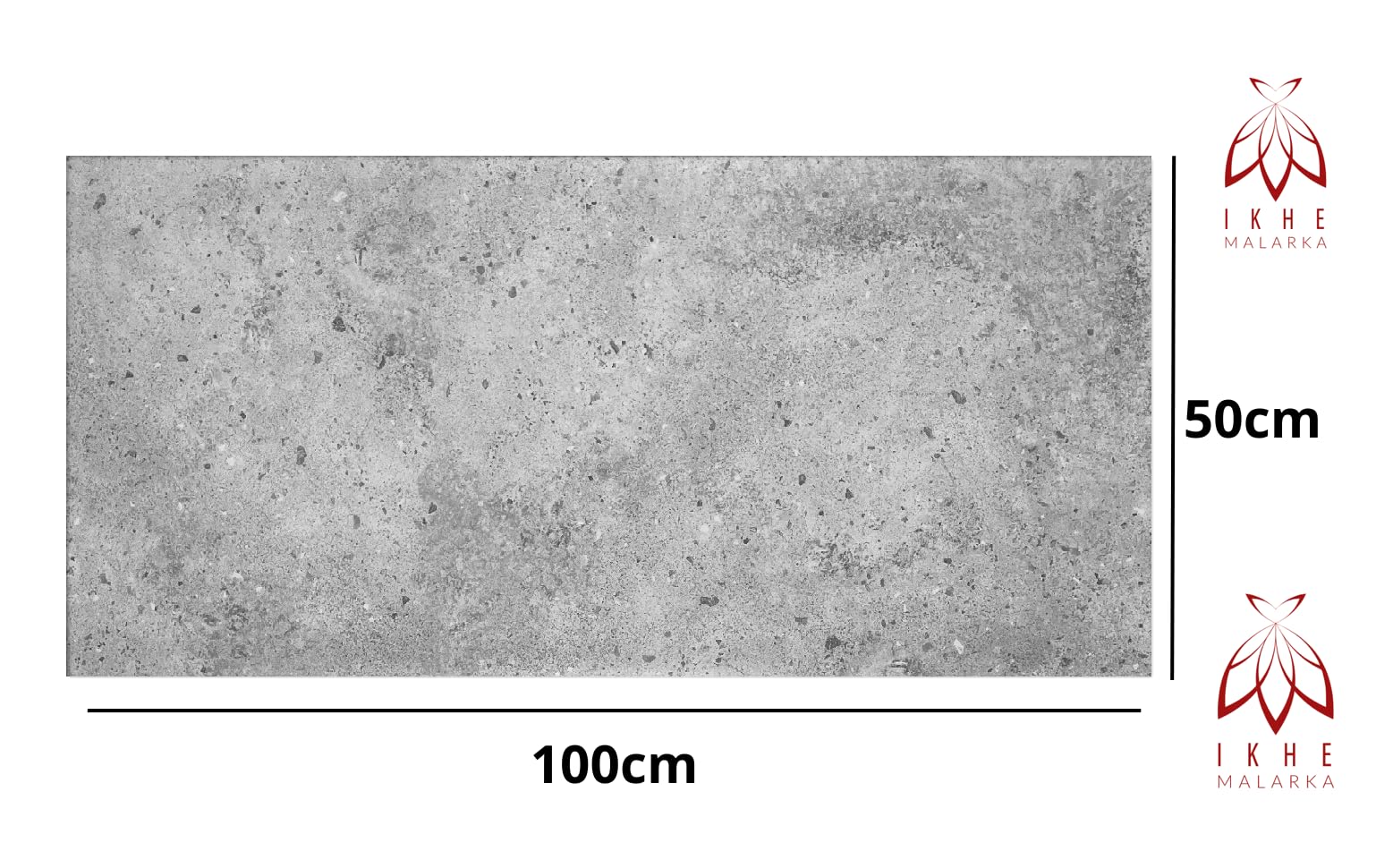 I K H E Malarka Paneles de techo de poliestireno, paneles de techo de poliestireno XL, decorativos, aspecto hormigón, imitación de hormigón, revestimiento de pared, 3 mm de grosor, 100 x 50 cm, 2 m²