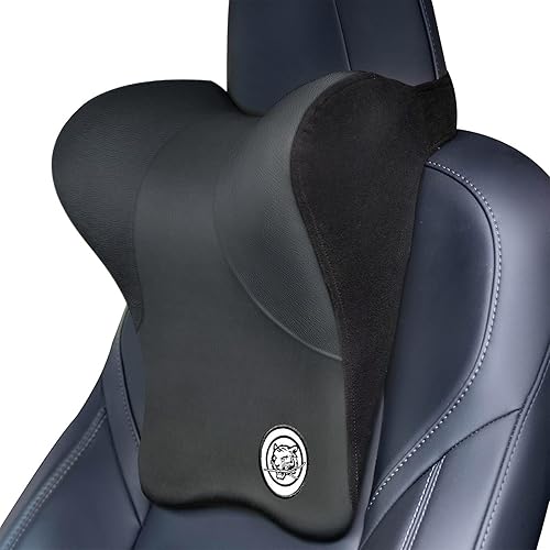 Almohada para el cuello del automóvil para asiento de conducción, almohada de espuma viscoelástica suave para reposacabezas con correa ajustable y