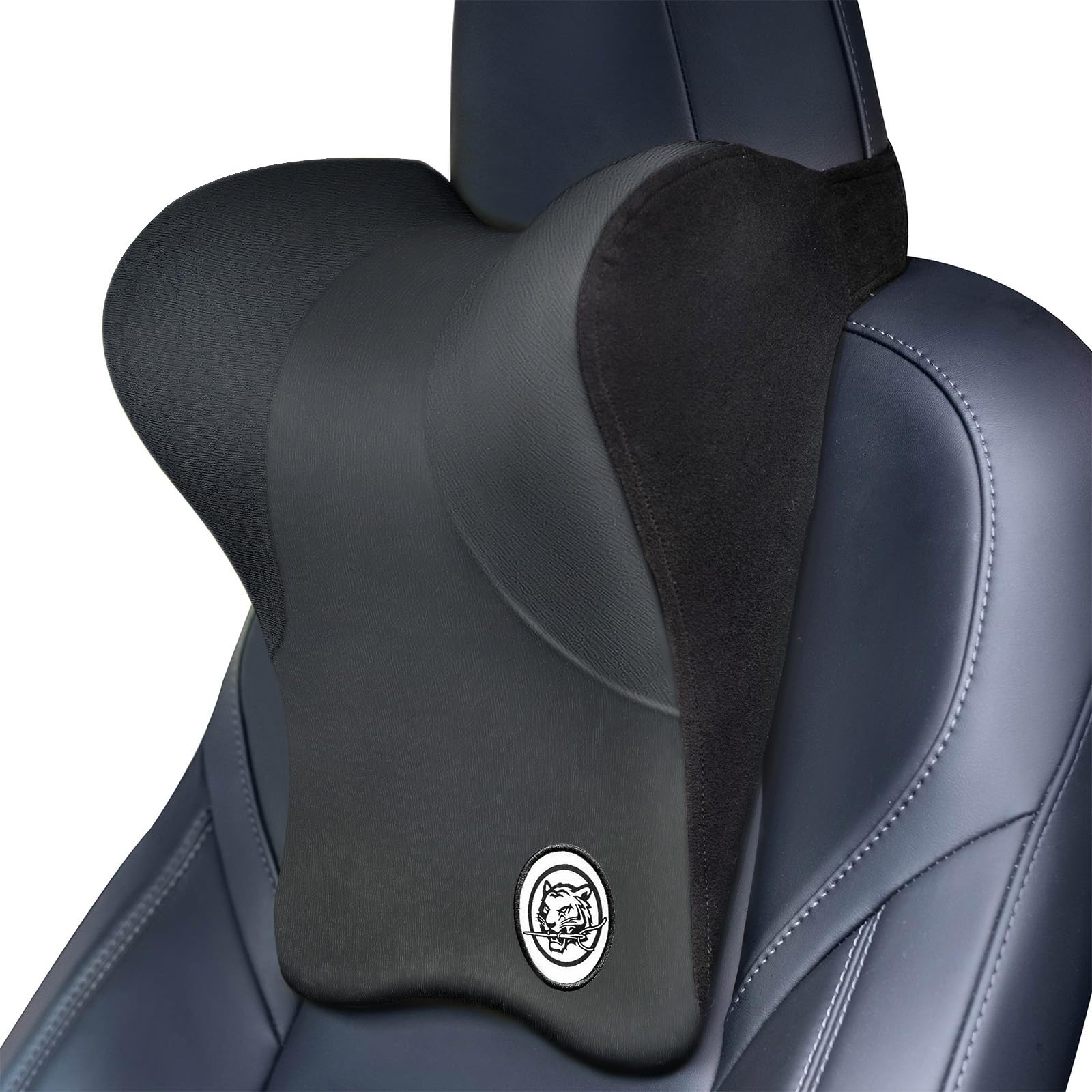 Car Neck Pillow for Driving Seat, Soft Memory Foam Headrest Pillow with Adjustable Strap and Removable Cover, Ergonomic Neck Support for Car, Office Chair, Gaming Chair – Dark Grey