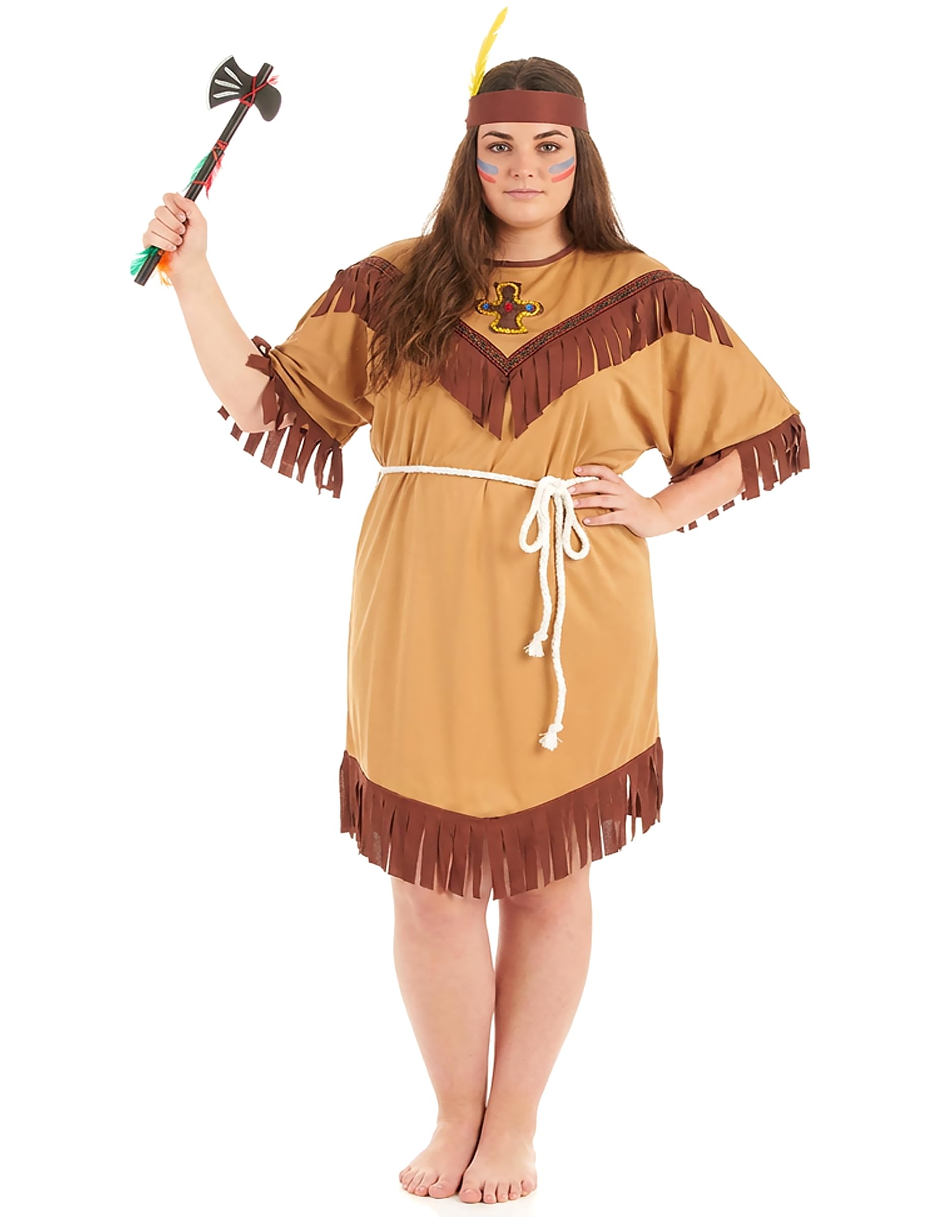 Disfraz de india bicolor para mujer talla grande