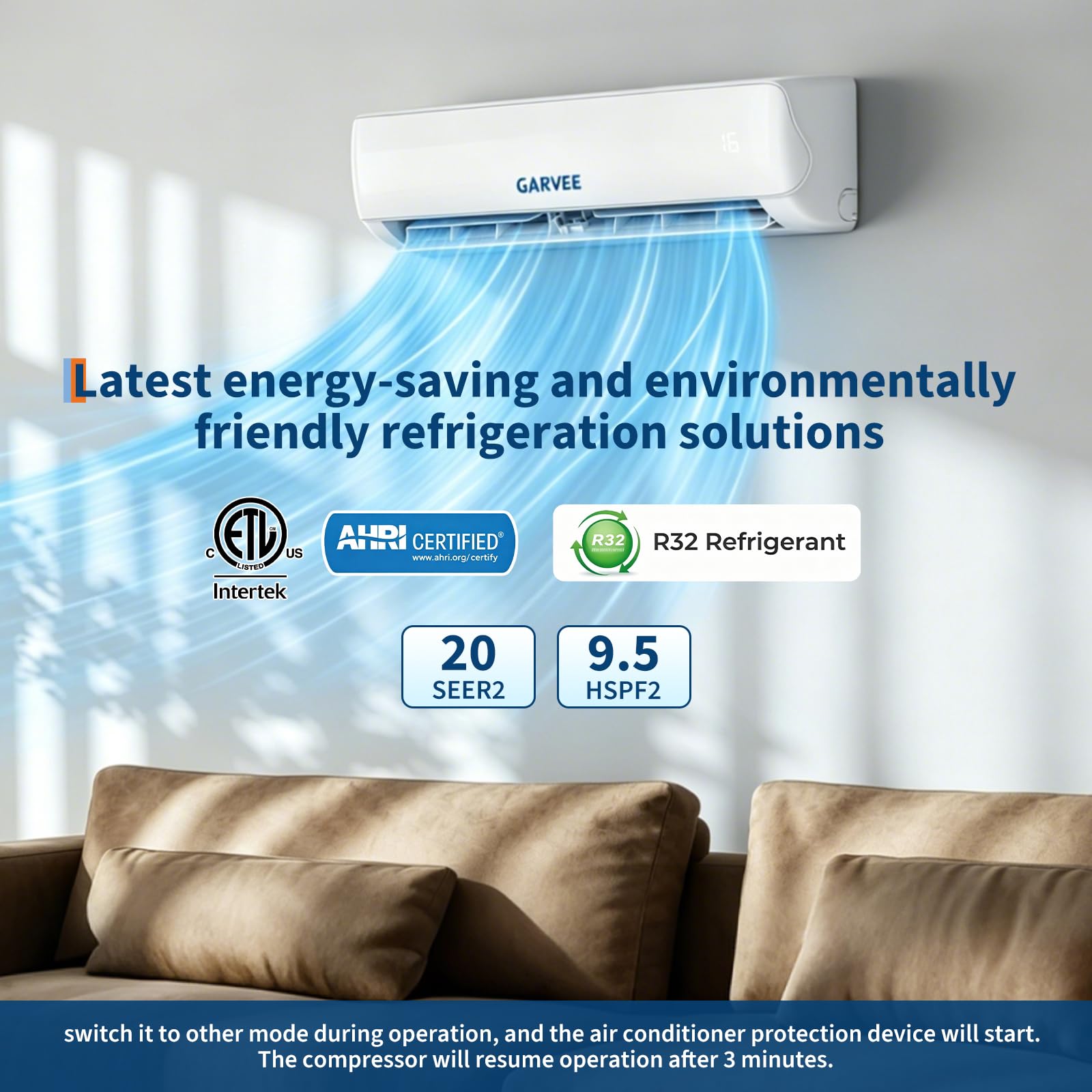 Climatiseur Mural Monosplit Inverter, 9000 BTU Climatisation, Climatiseur Split –Refroidissement/chauffage A++,R32, Clim 19 dB(A), Evaporateur Antibactérien, Filtre à Charbon,Autonettoyant,Wi-Fi/App