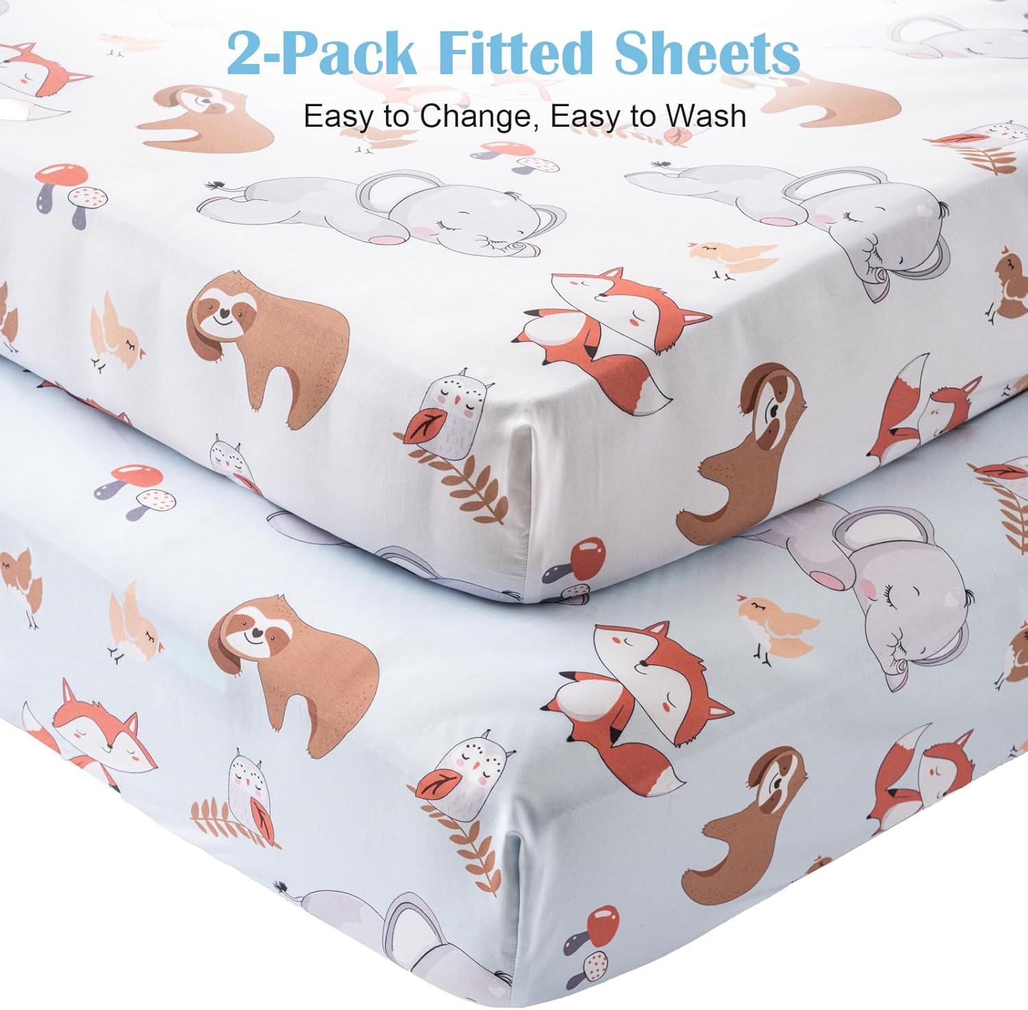 Crib Bedding Set 4 Pieces – Includes Comforter, 2 Fitted Sheets for Easy Changing, Crib Skirt – Soft, Breathable, Machine Washable – Fits Standard Crib Mattress – Baby Nursery Set for Boys & Girls