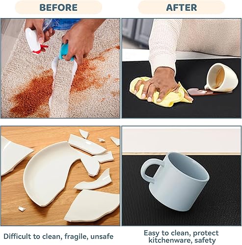Miniatura 6 de Alfombras de cocina antideslizantes, alfombrillas de cocina acolchadas antifatiga, impermeables, cómodas para el hogar, 47 x 18 pulgadas, tapetes de