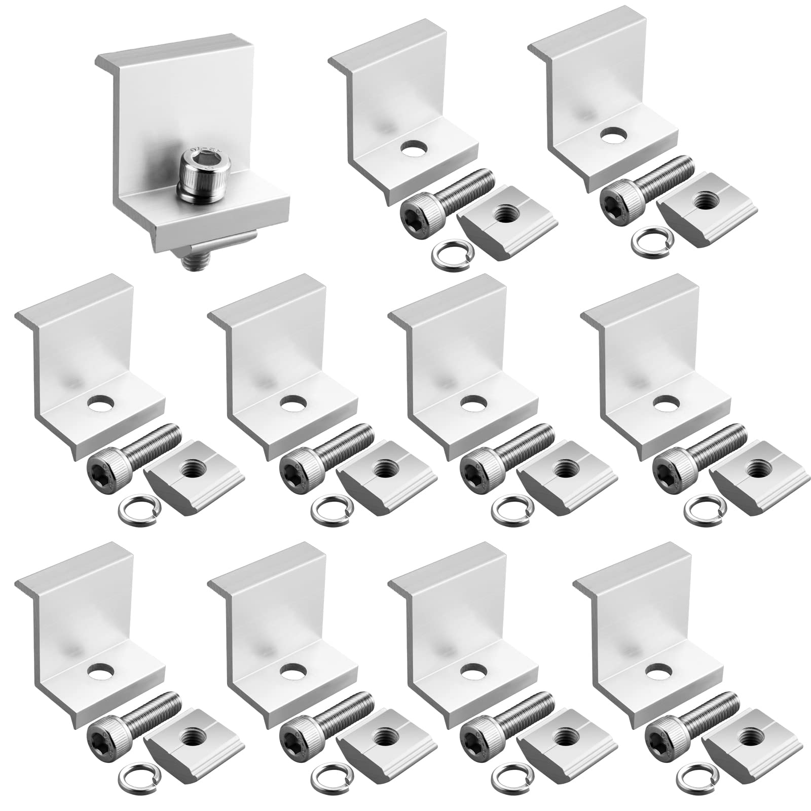 GETLITOOL Z Staffa Montaggio Pannello Solare 40mm Alluminio Set 10 Morsetti Terminali Argento