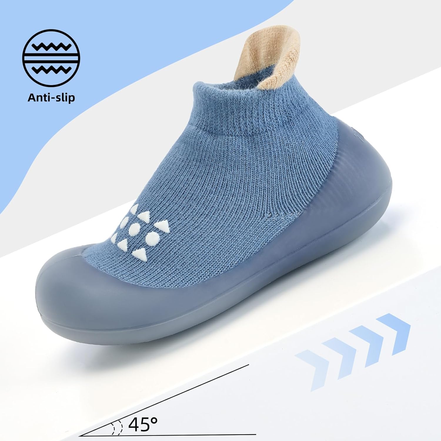 BACSAC Infant Walking Shoes Baby Sock Shoes with Soft Rubber Sole, Non-Slip Toddler Slippers for boys and girls, Breathable Sneakers - Image 4