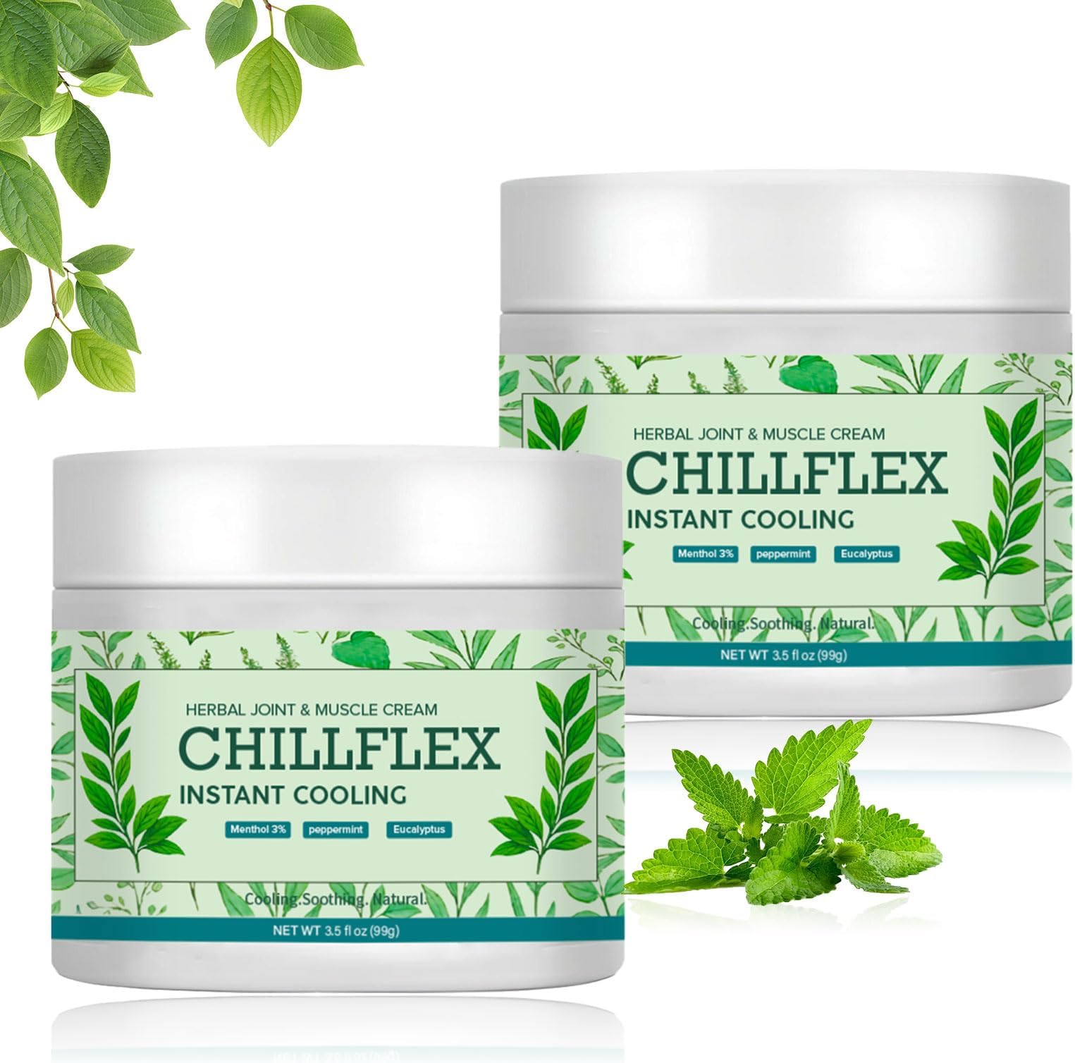 CHILLFLEX Menthol Soothing Cream, Cooling Soothing Gel, Joint Activities Throughout The Body, Relieve Muscle Tension, for Head, Lumbar, Neck, Hands and Feet for Men and Women（3.52OZ/Bottle）