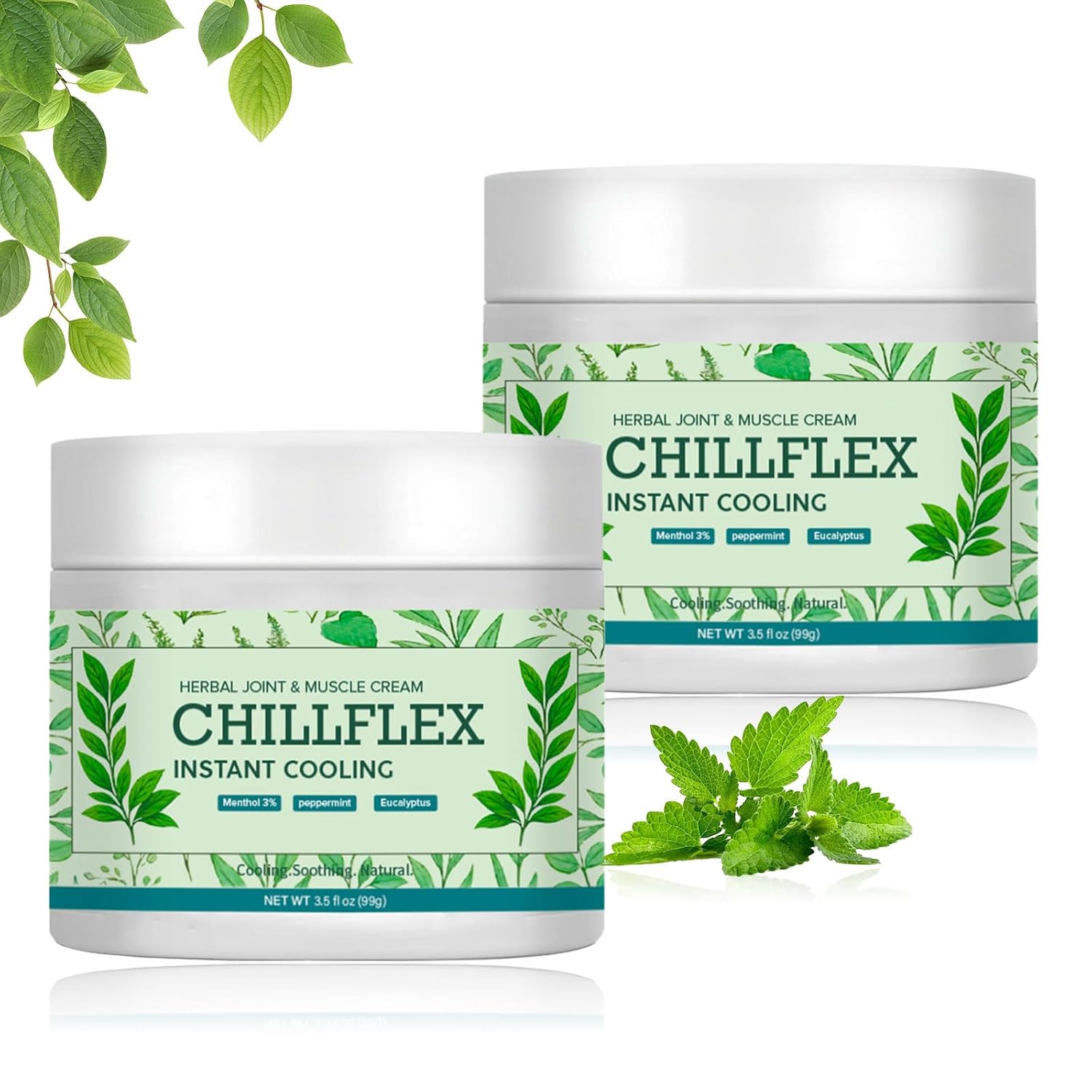CHILLFLEX Menthol Soothing Cream, Cooling Soothing Gel, Joint Activities Throughout The Body, Relieve Muscle Tension, for Head, Lumbar, Neck, Hands and Feet for Men and Women（3.52OZ/Bottle）