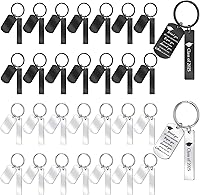 Gisafai 30 Pack Stainless Steel Engraving Blanks Keychains - Christmas Laser Engrave DIY Key Rings, Tags for Crafts & Gifts