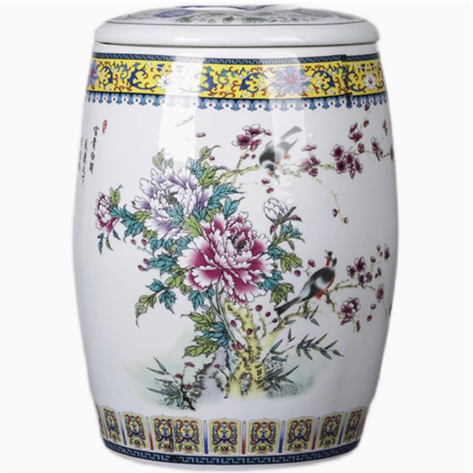 Ceramic Rice Storage Container, Chinese Ceramic Rice Jar, Ceramic Rice Jar, Ceramic Dispenser Container, Ceramic Rice Jar with Lid, Flour Barrel, Rice Container, Grain Dispenser, Rice Storage Box