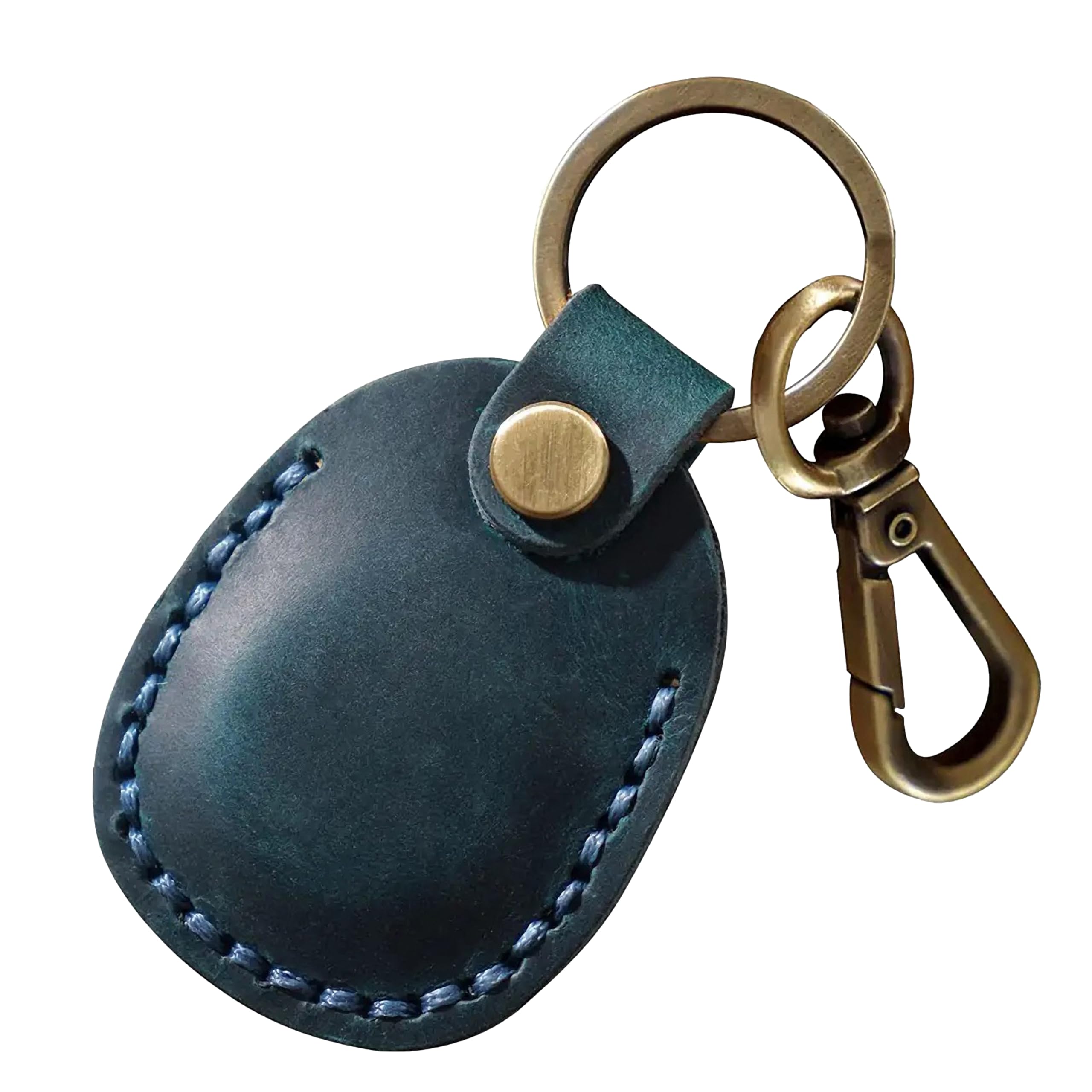 Airtag Portachiavi in vera pelle, Airtag ciondolo in vera pelle, custodia Airtag compatibile con ciondolo Apple Airtag, supporto Airtag, custodia vintage (blue