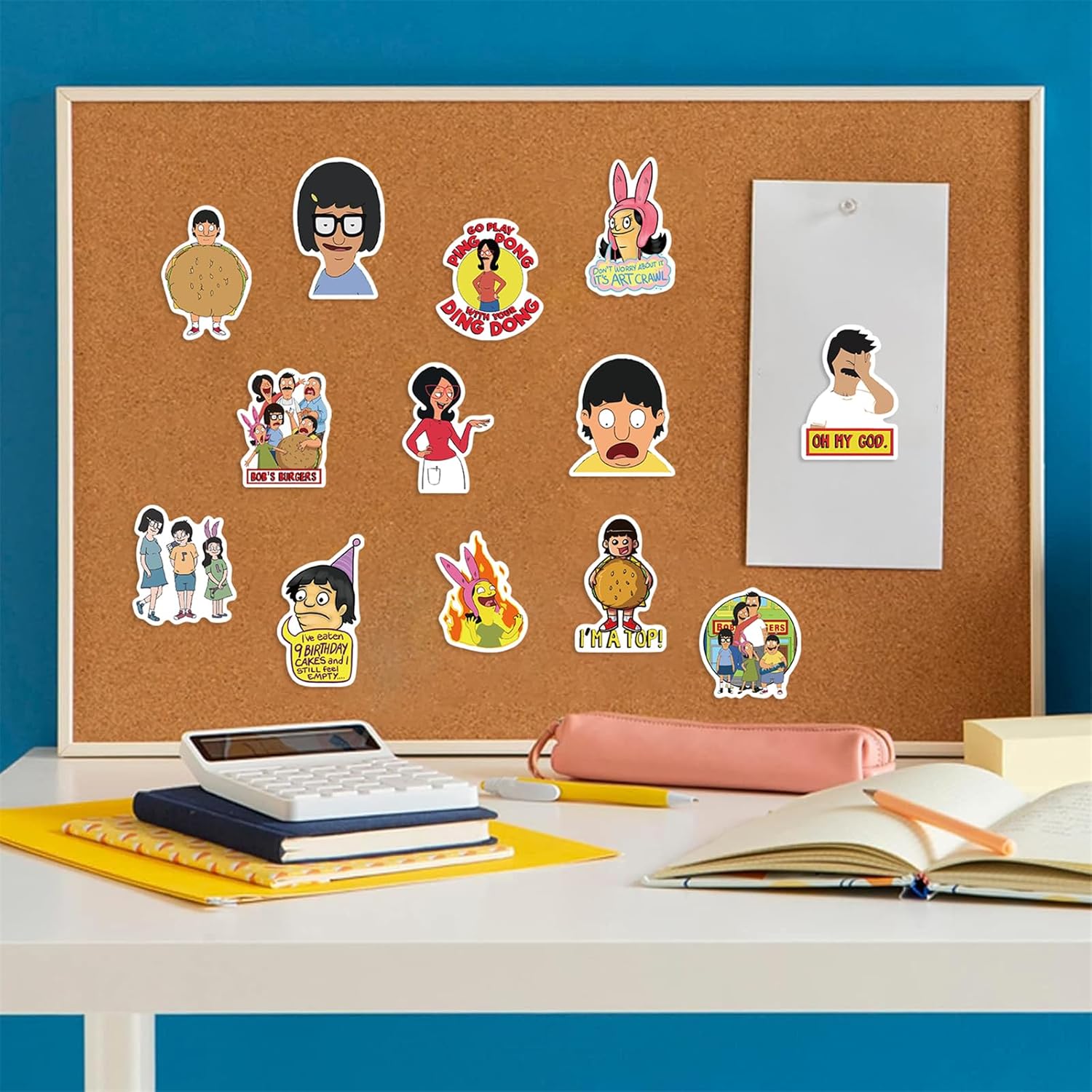 TWGOGOTIC Bob's Burger Stickers 50pcs Funny Cartoon Waterproof Sticker for Water Bottles Burger Cartoon TV Stickers for Kids, Toddlers, Teens, Girls, Adults, (Bob) - Image 4