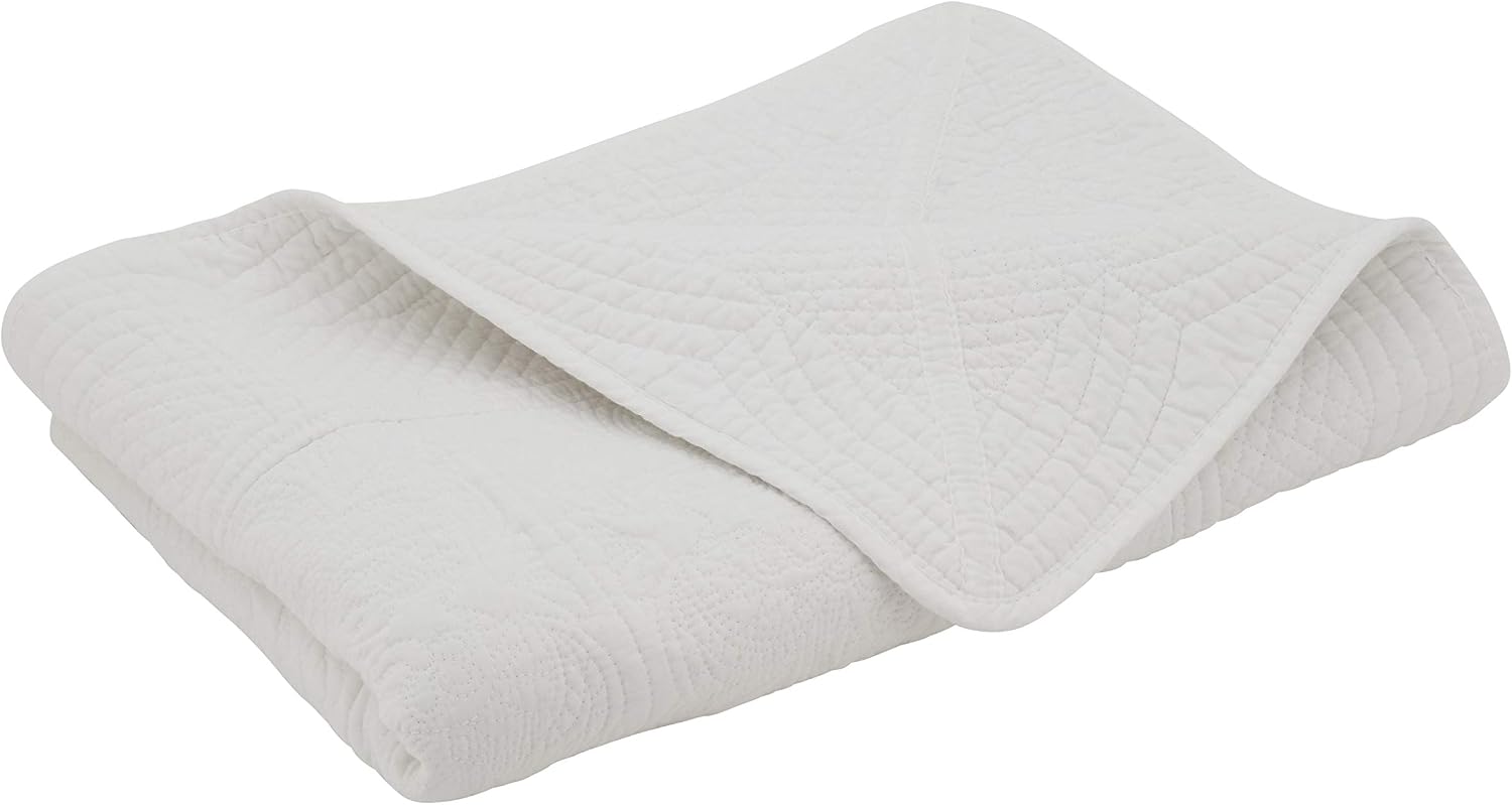 SARO LIFESTYLE Quilted Throw, White