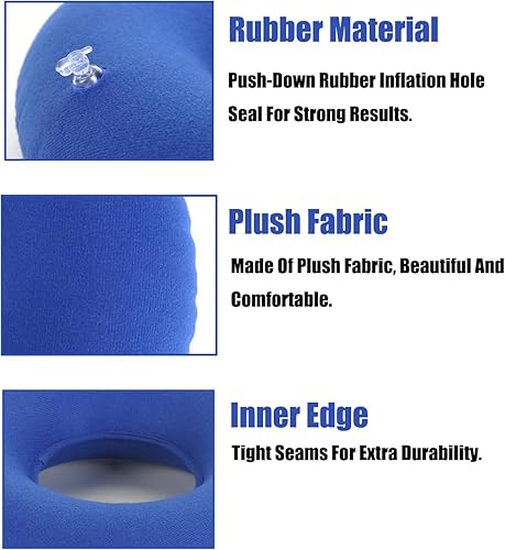 Miniatura 5 de Almohada inflable con forma de dona para hemorroides  Anillo portátil para asiento de hemorroides para silla de oficina en casa, silla de ruedas