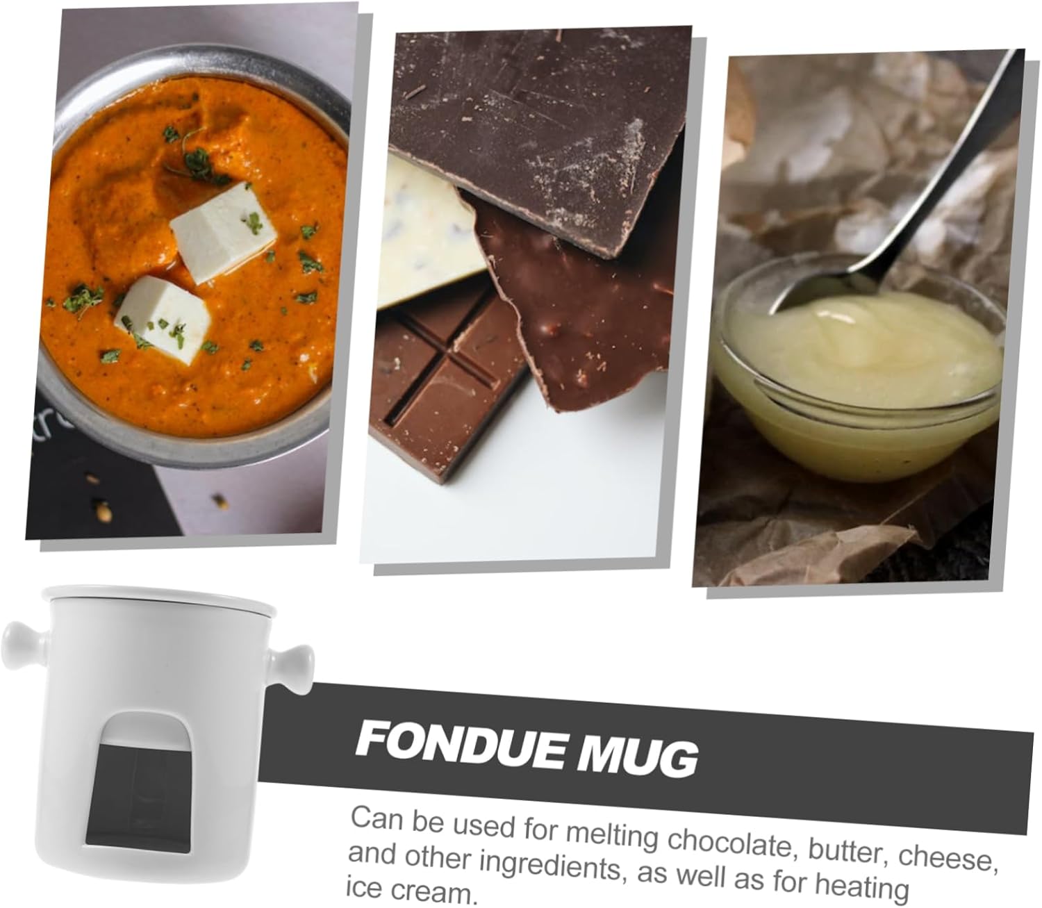 1pc Fondue Mug Ceramic Pot for Melting Chocolate Cheese Butter Easy to Clean Lightweight Design for Home Use for Treats Snacks Desserts