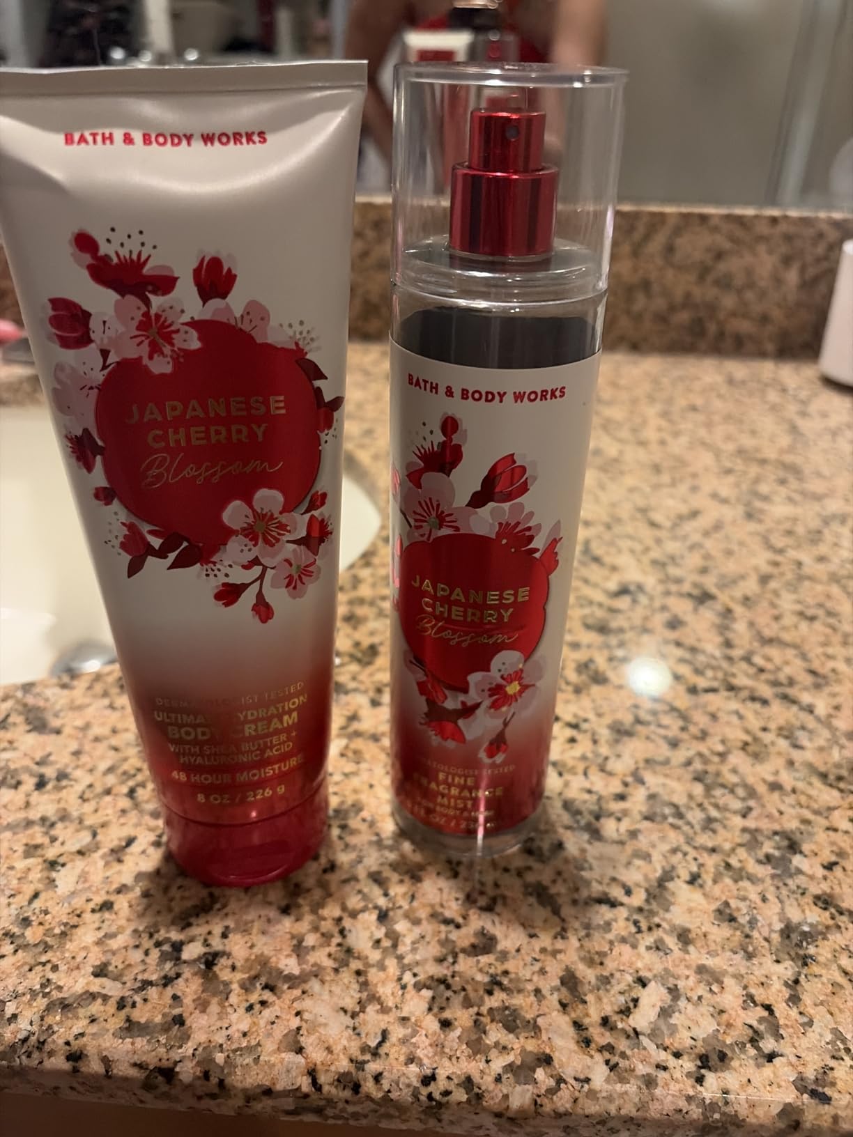 Bath & Body Works Fine Fragrance Mist & Ultra Shea Body Cream Japanese Cherry Blossom 2 Piece Set Full Size 8oz