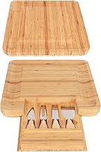 Tábua de queijo, bandeja de servir de carne de charcutaria bandeja de bambu tábua de corte de queijo, madeira para talheres