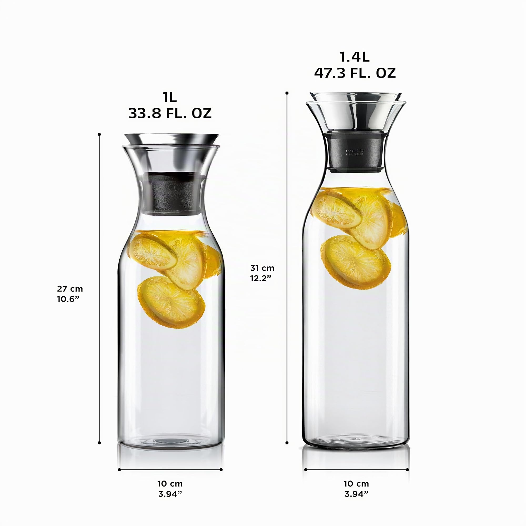 Eva Solo Carafe - 1.0L, Modèle: Sans néoprène, Flip Top couvercle