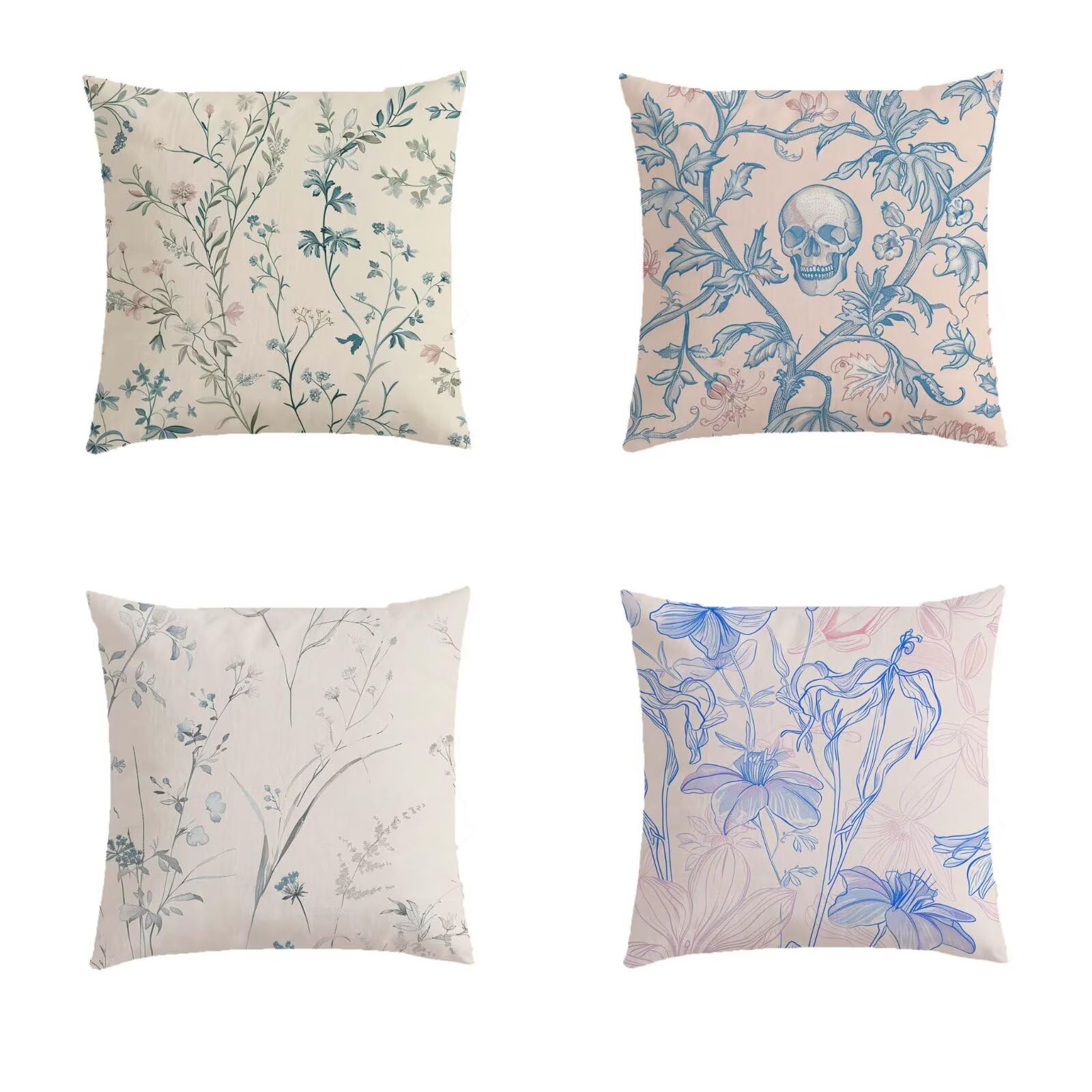 Housse de coussin 80x80cm aspect lin crème double face S817