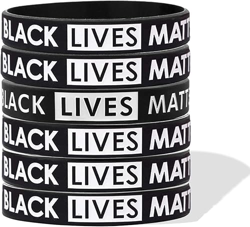 Miniatura 6 de Black Lives Matter pulsera de silicona pulseras de goma negro brazalete pulsera 10 piezas