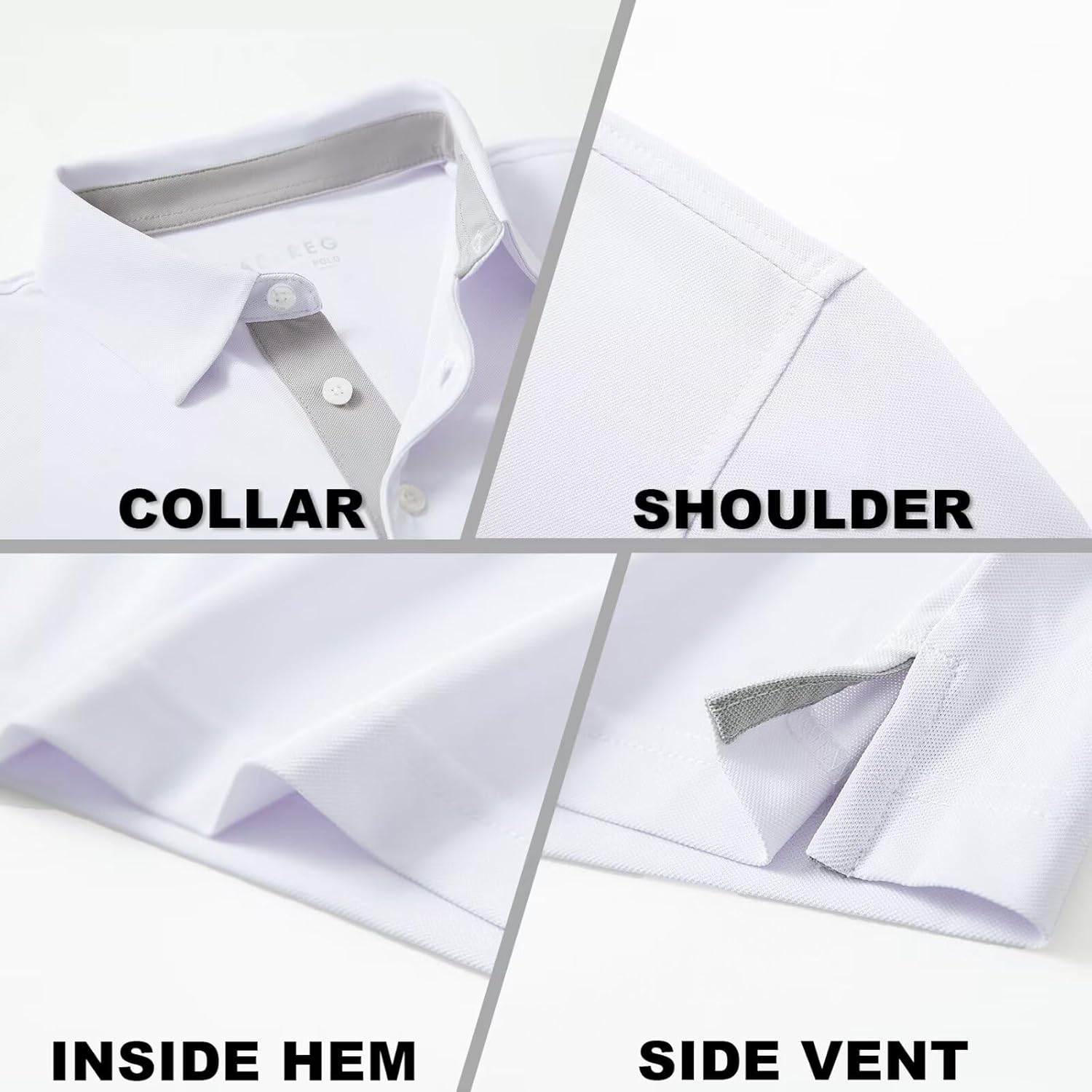 Mens Golf Shirt Short and Long Sleeve Moisture Wicking Dry Fit Performance Solid Casual Pique Golf Polo Shirts for Men - Image 4