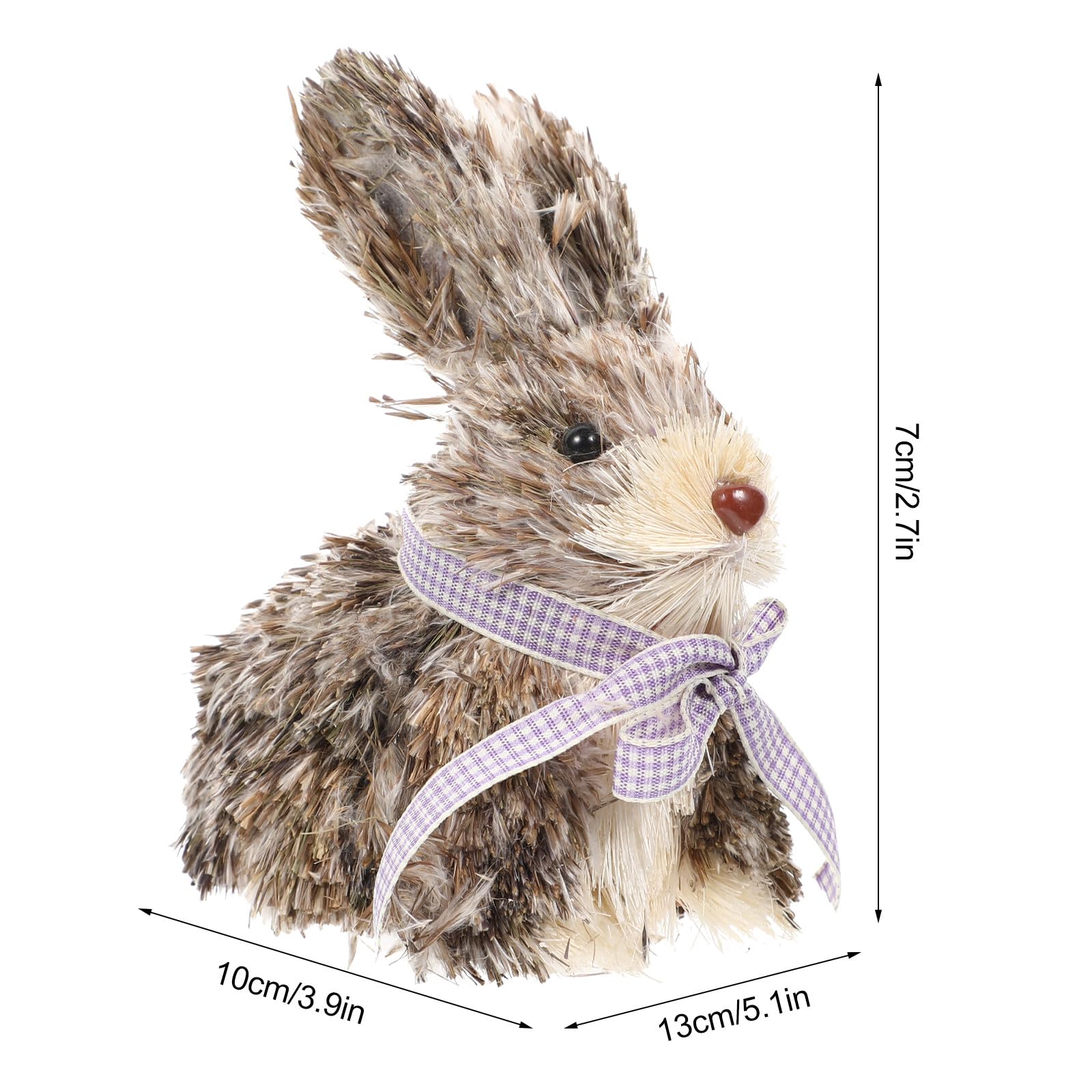 Alipis Décoration Lapin Paille Tressée Faite Main Ornement Animal pour Intérieur Chambre et Salon