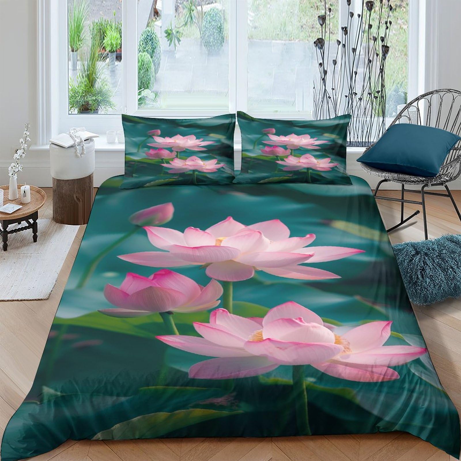 Parure de lit anti-acarien douce pour les peaux sensibles avec housse de couette imprimée