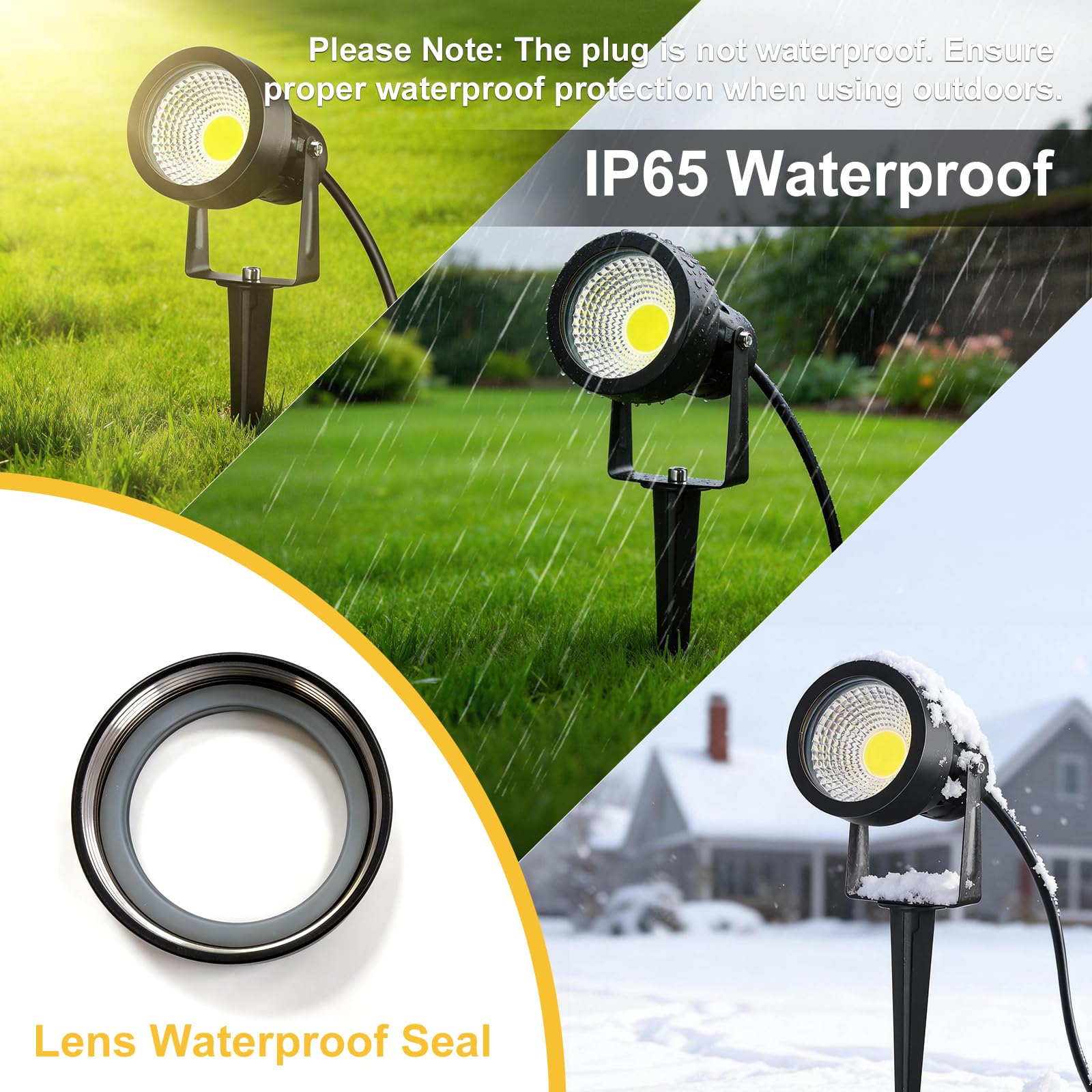 7W Spot LED Extérieur avec Piquet, 700lm Ultra-Lumineux Lampe Jardin, IP65 Lumiere Exterieur, 3000K Lumiere pour Murs, Terrasses, Arbres et Allées, 2 Pièc