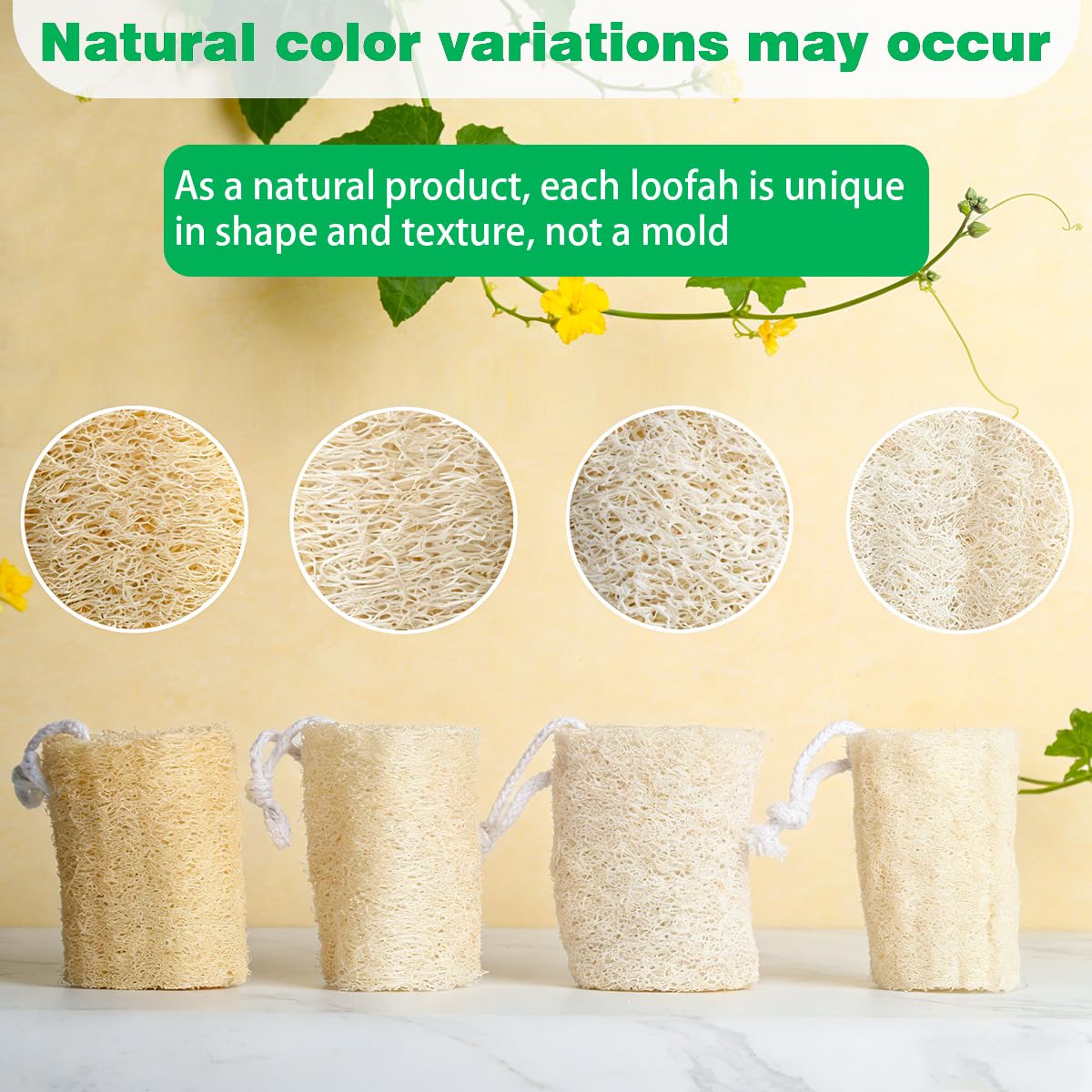 Natural Loofah Sponge - Organic Exfoliating Scrubber -7 Natural Loofah Sponge - Organic Exfoliating Scrubber -7