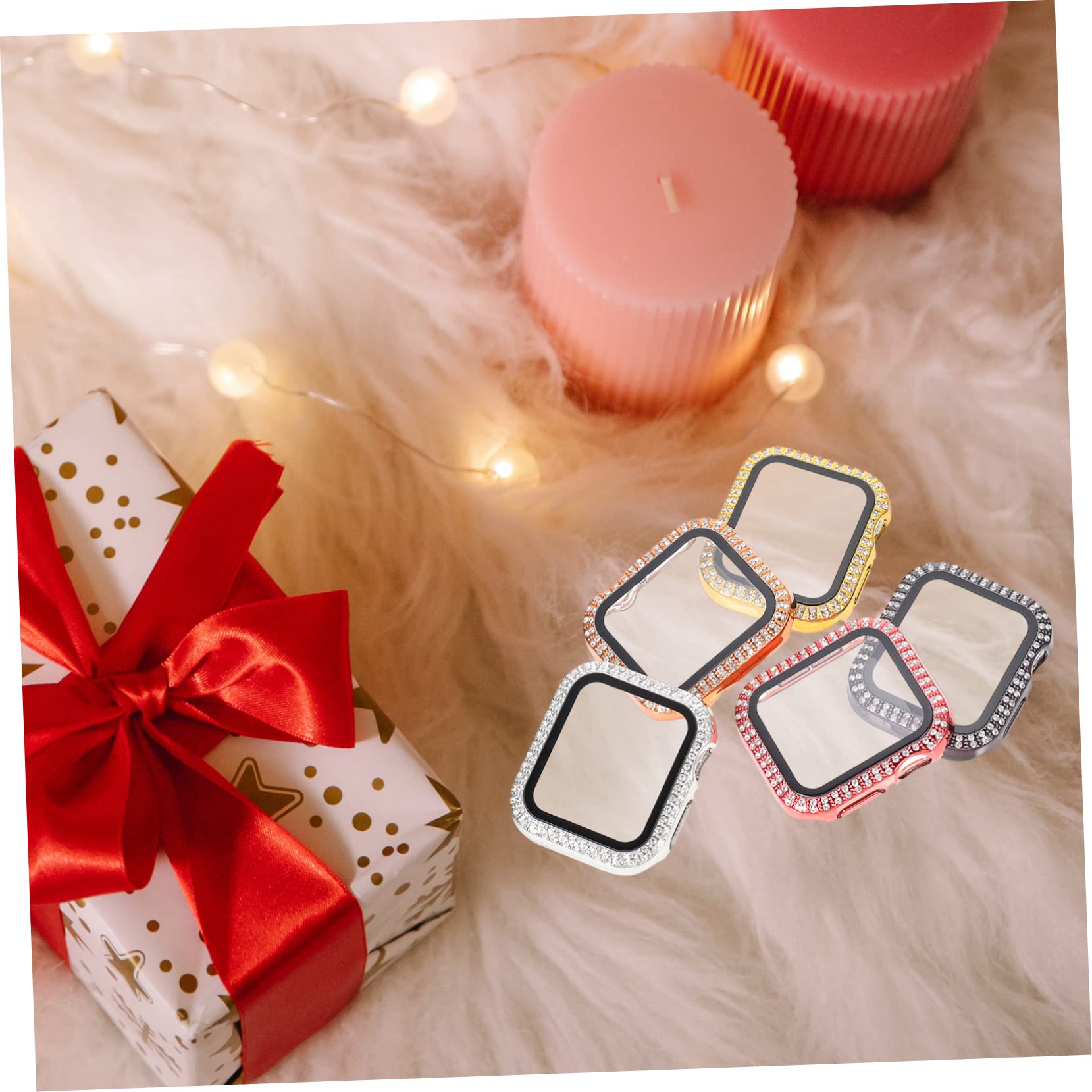 Housoutil 2 Sets – Kratzfeste Smartwatch-hülle Glitzernde Uhrenabdeckung Vollständige Zugriffstasten Entfernen Kompatibel Mit 5 Stück X 2