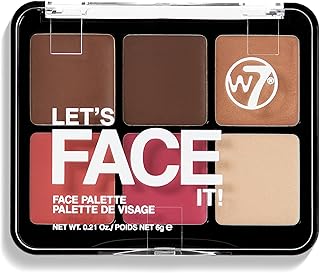 W7 Let's Face It - Paleta facial en crema, br...