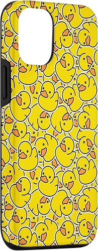 Miniatura 3 de Funda de goma amarilla para iPhone 14 con patrón de patos y patos