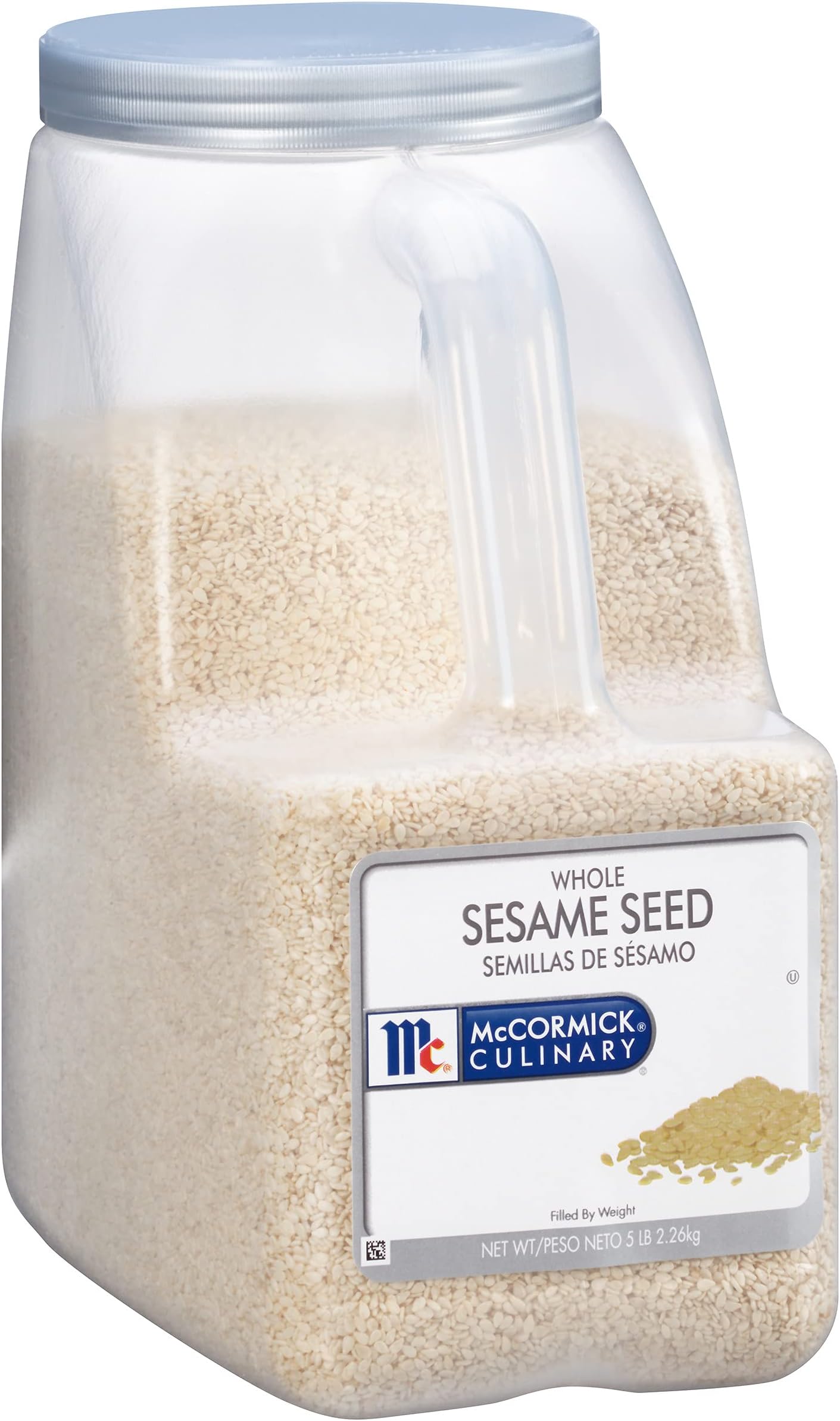 Whole Sesame Seeds, 5 lb - One Bulk 5 Pound Container of Whole Sesame Seeds Perfect for Stir-Fries, Sushi, Noodle Dishes, and Coatings for Meat and Fish