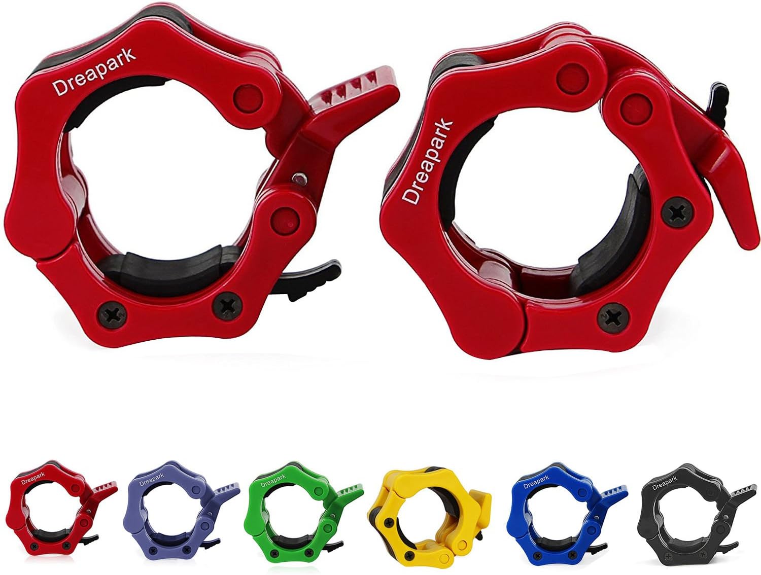 Dreapark 2" Olympic Barbell Clamp Locking Collars with Quick Release (1 Pair)