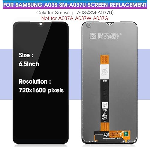 Miniatura 2 de Reemplazo de pantalla para Samsung Galaxy A03s SM-A037U LCD digitalizador táctil piezas de reparación (versión de EE. UU., no compatible con A037A